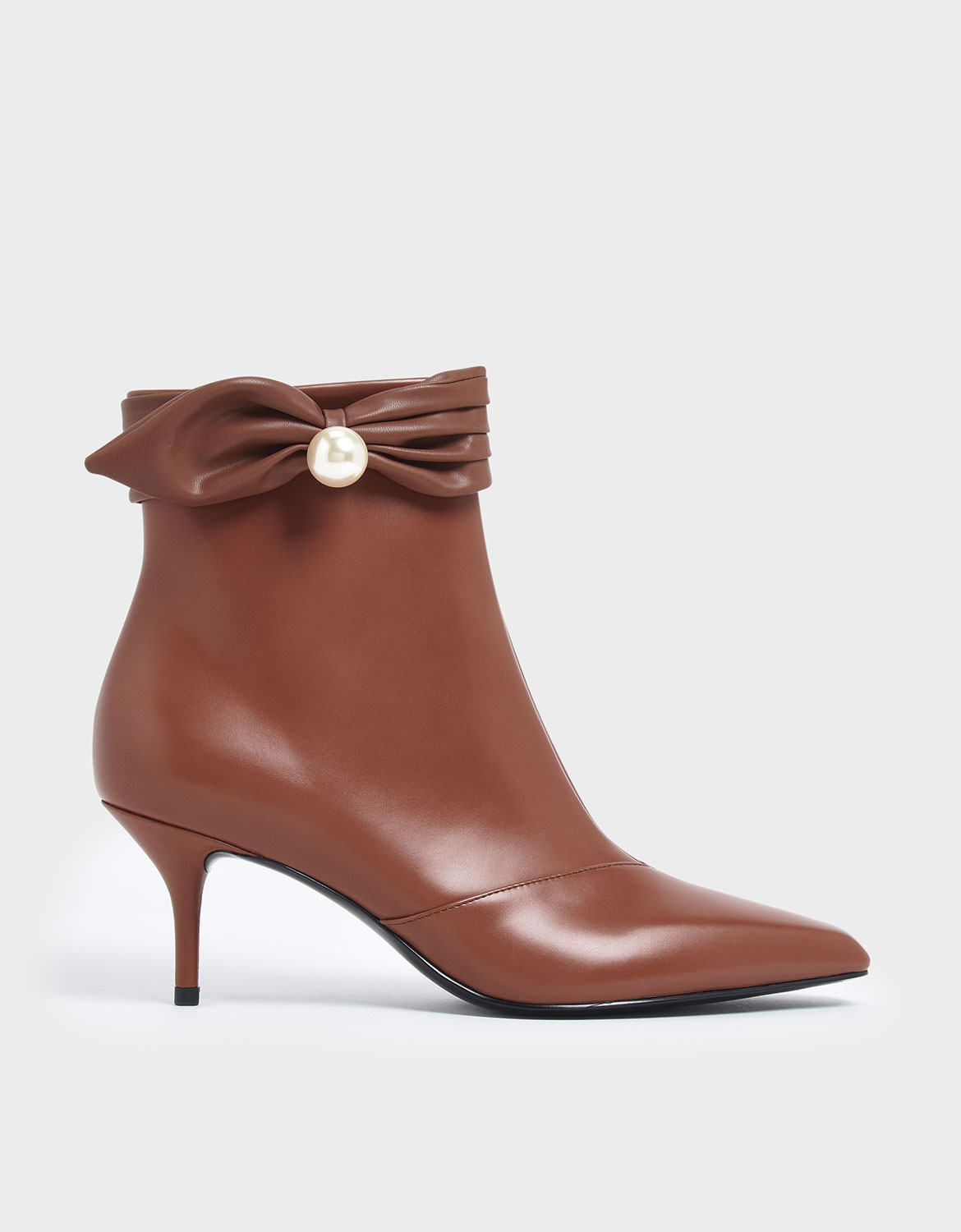 

Ruched Embellished Ankle Boots, Brick