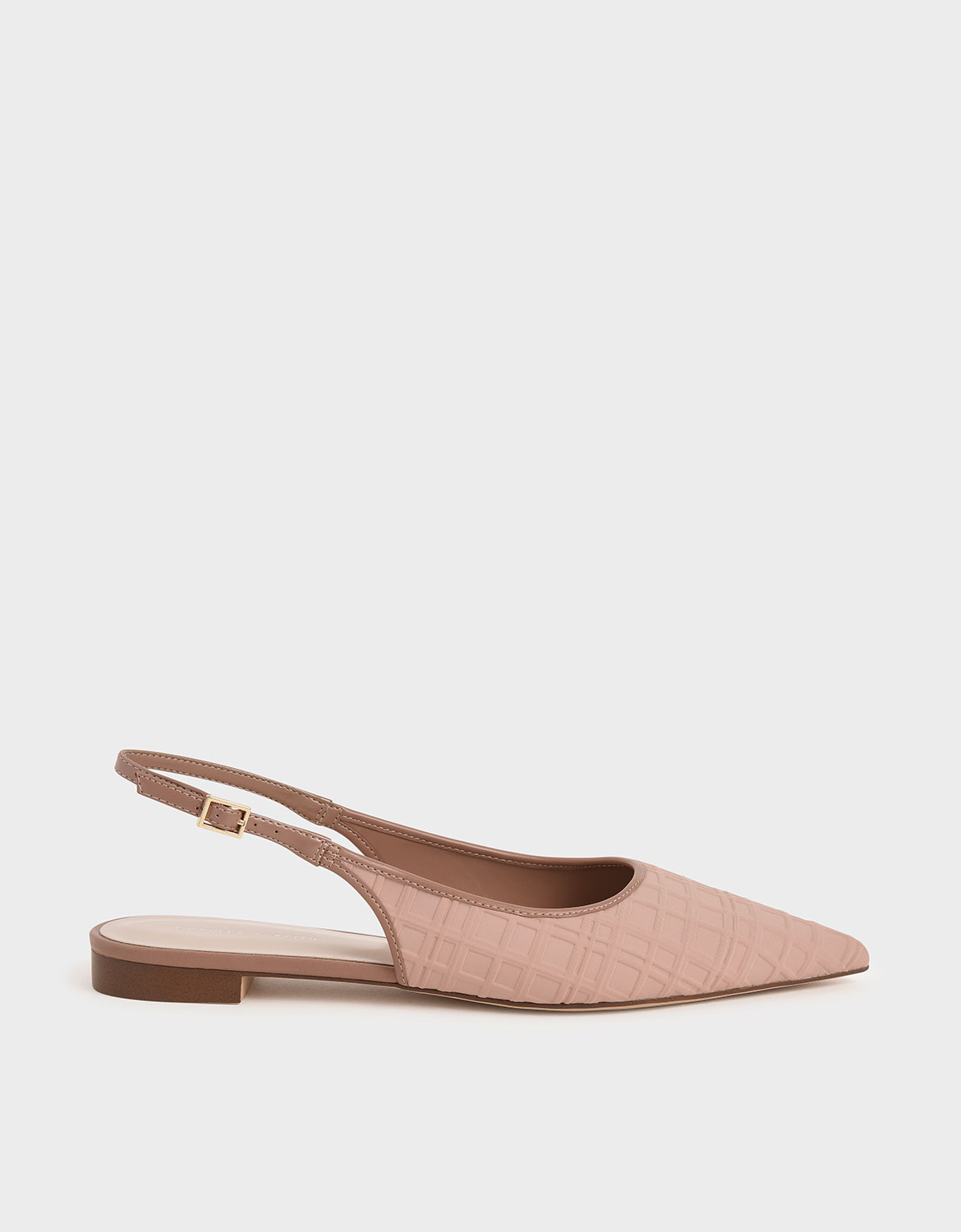 

Printed Slingback Ballerina Flats, Nude