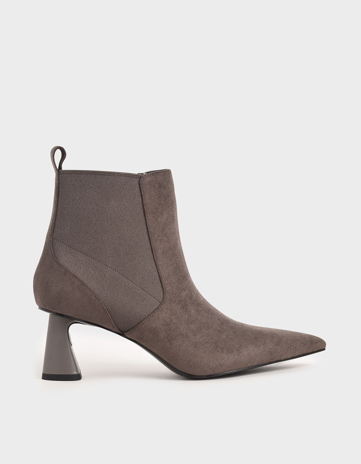 

Textured Spool Heel Ankle Boots, Taupe