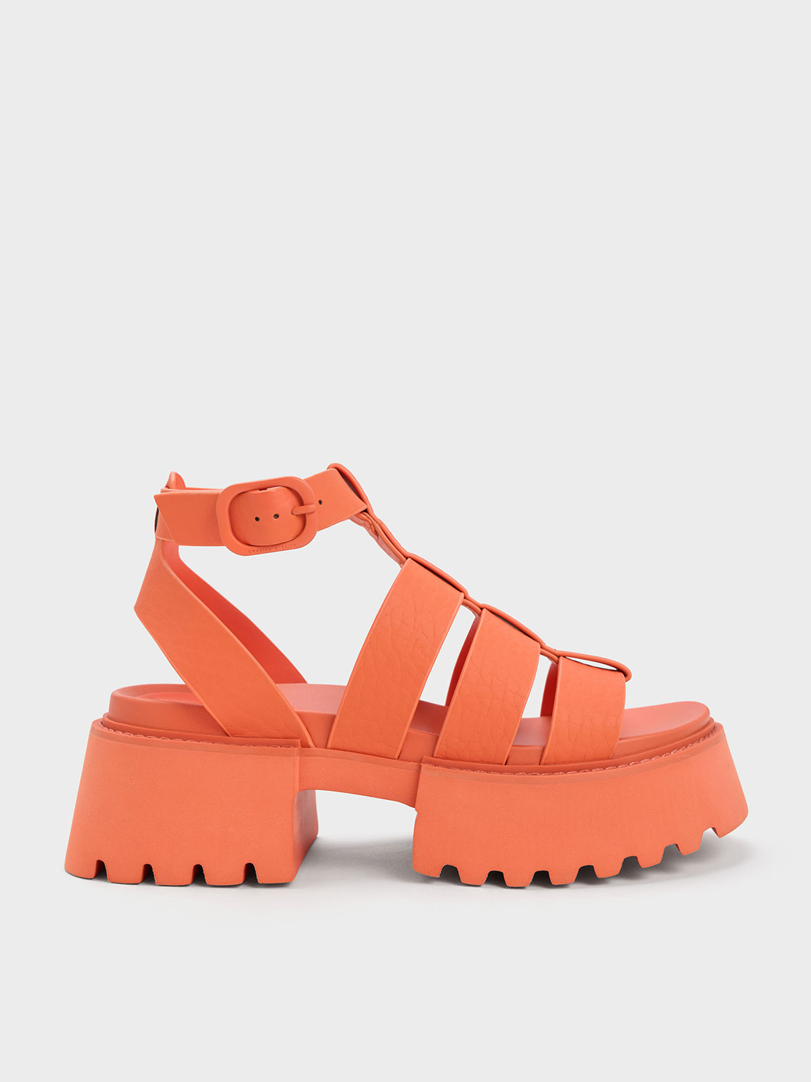 Charles & Keith Nadine Gladiator Platform Sandals In Orange