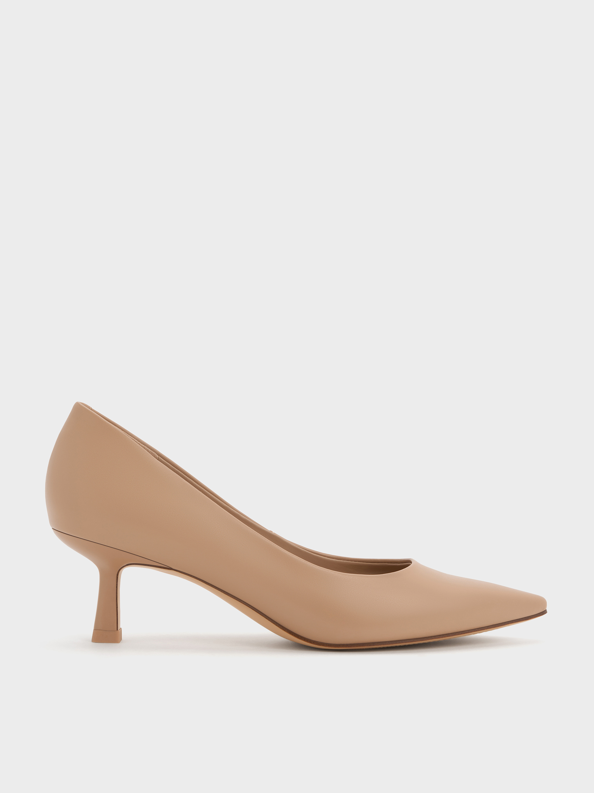 

Pointed Kitten Heel Pumps, Nude