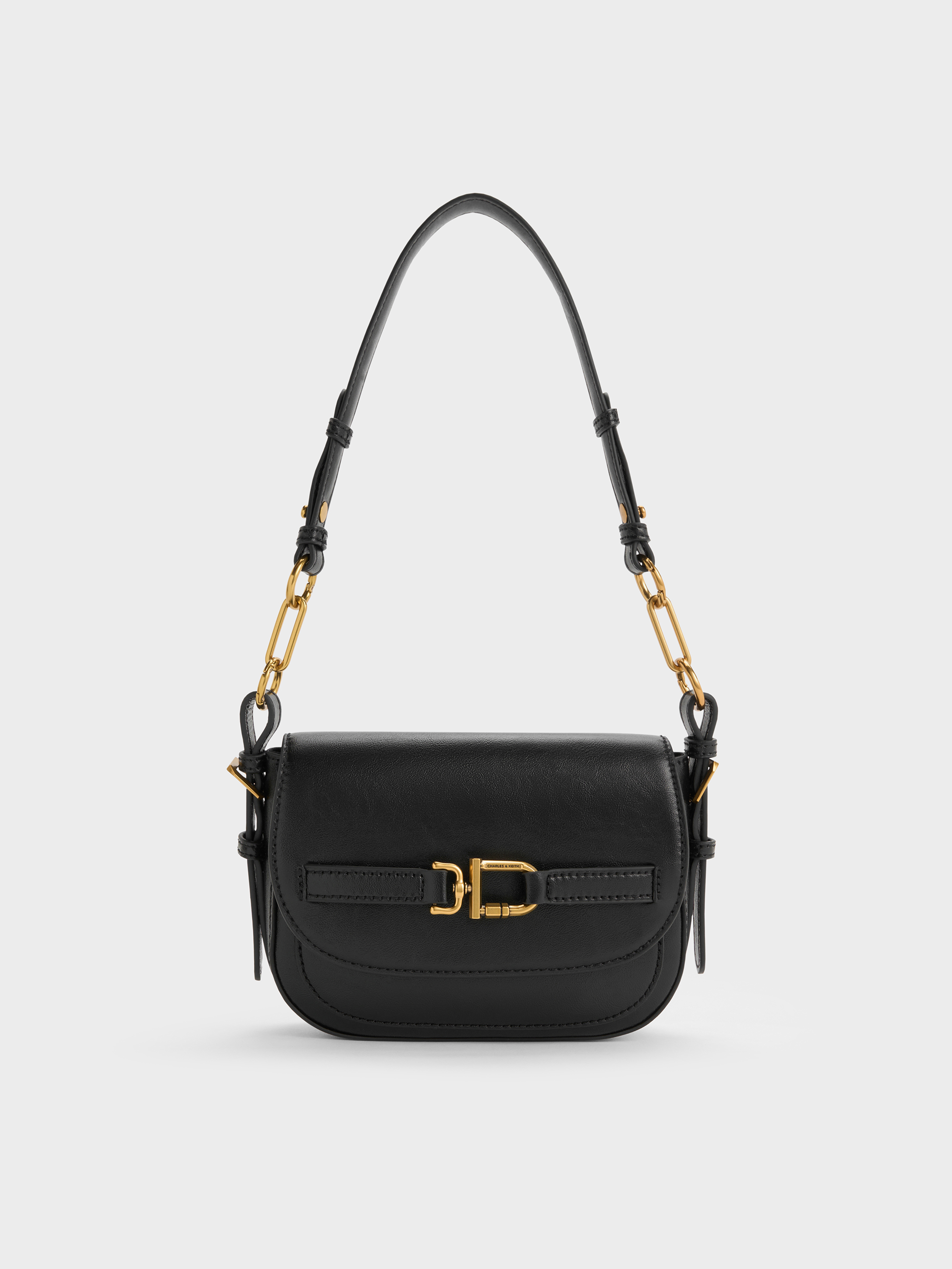 Charles & Keith - Gwynne Metallic-Accent Saddle Bag