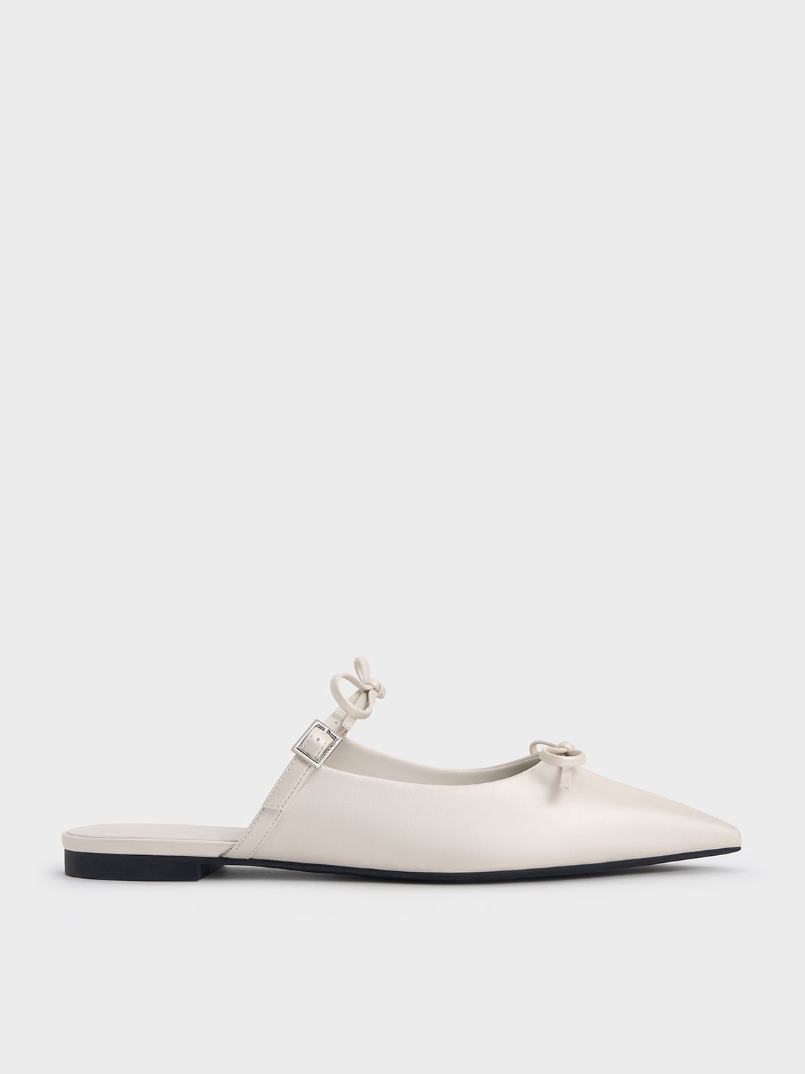 Charles & Keith - Double-Bow Pointed-Toe Mules