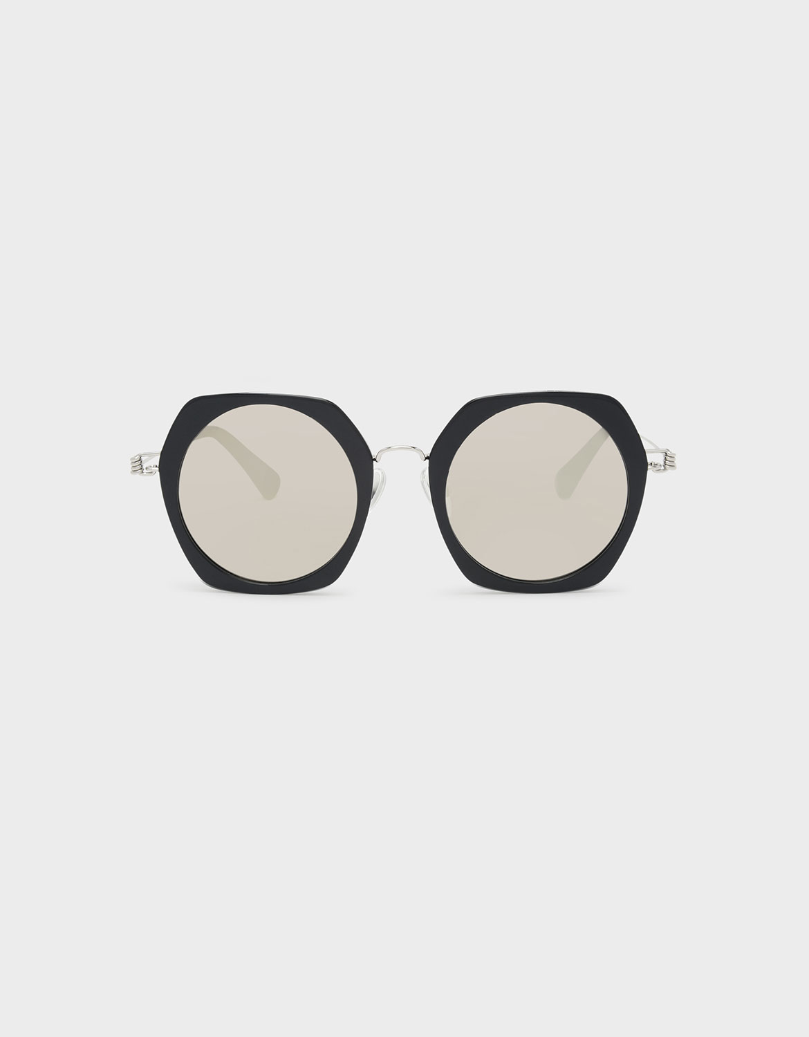 

Geometric Frame Sunglasses, Black
