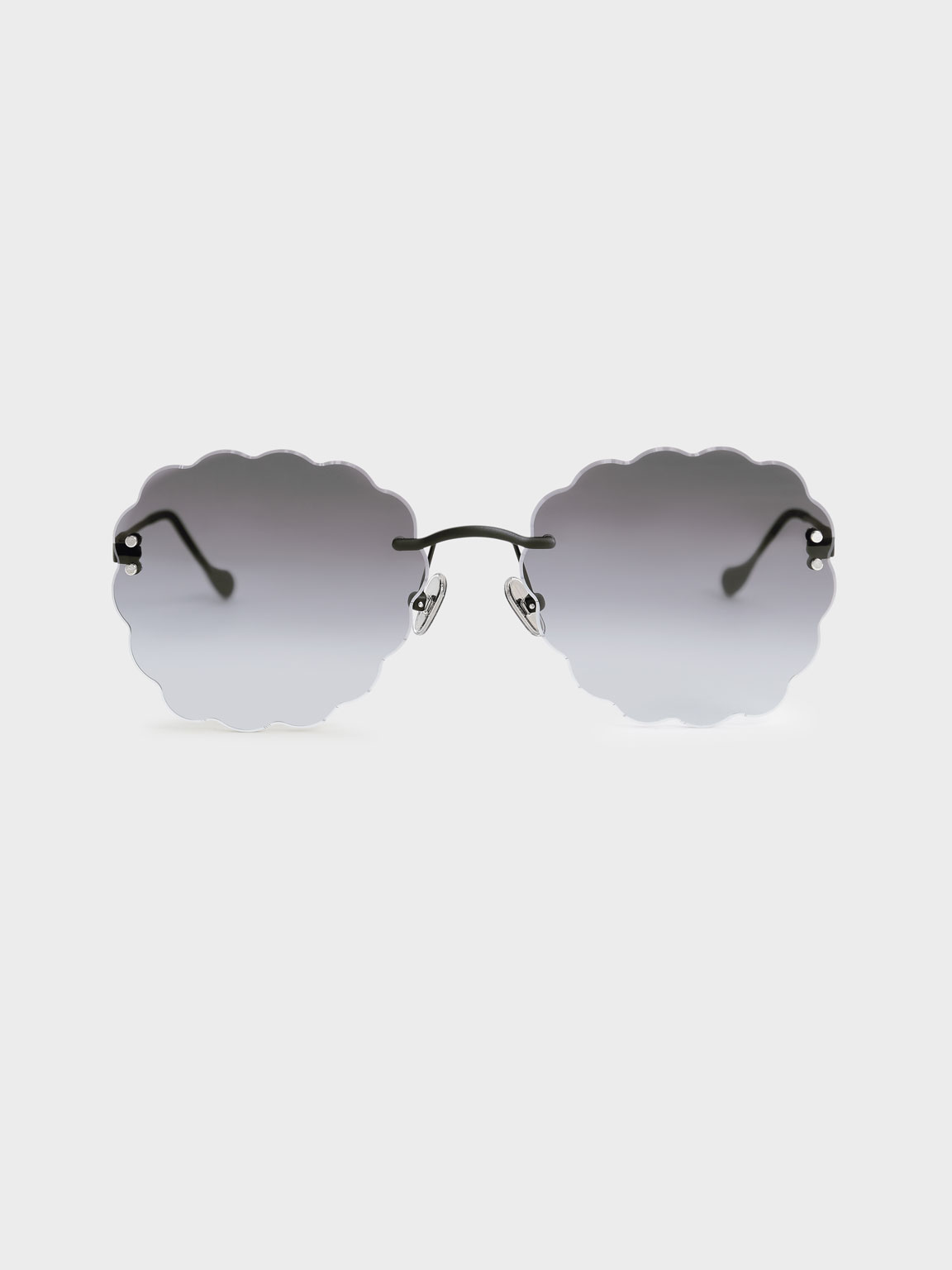 

Scalloped Butterfly Sunglasses, Black