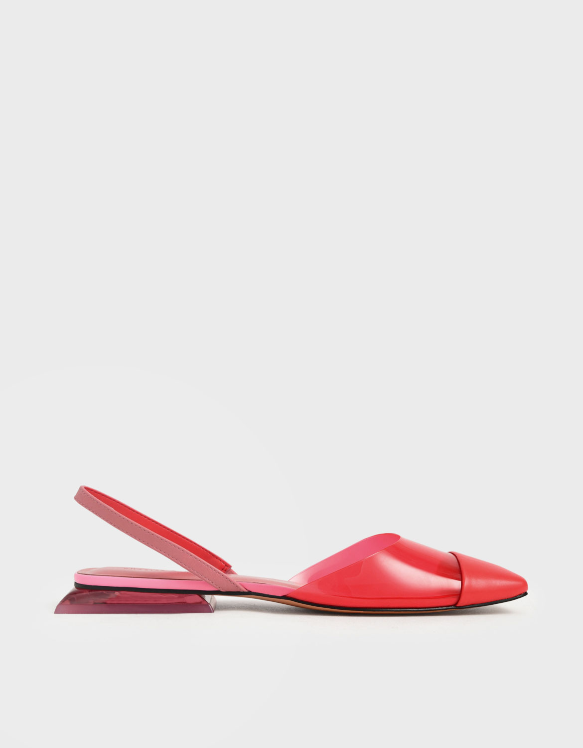 

Clear Slingback Flats, Pink