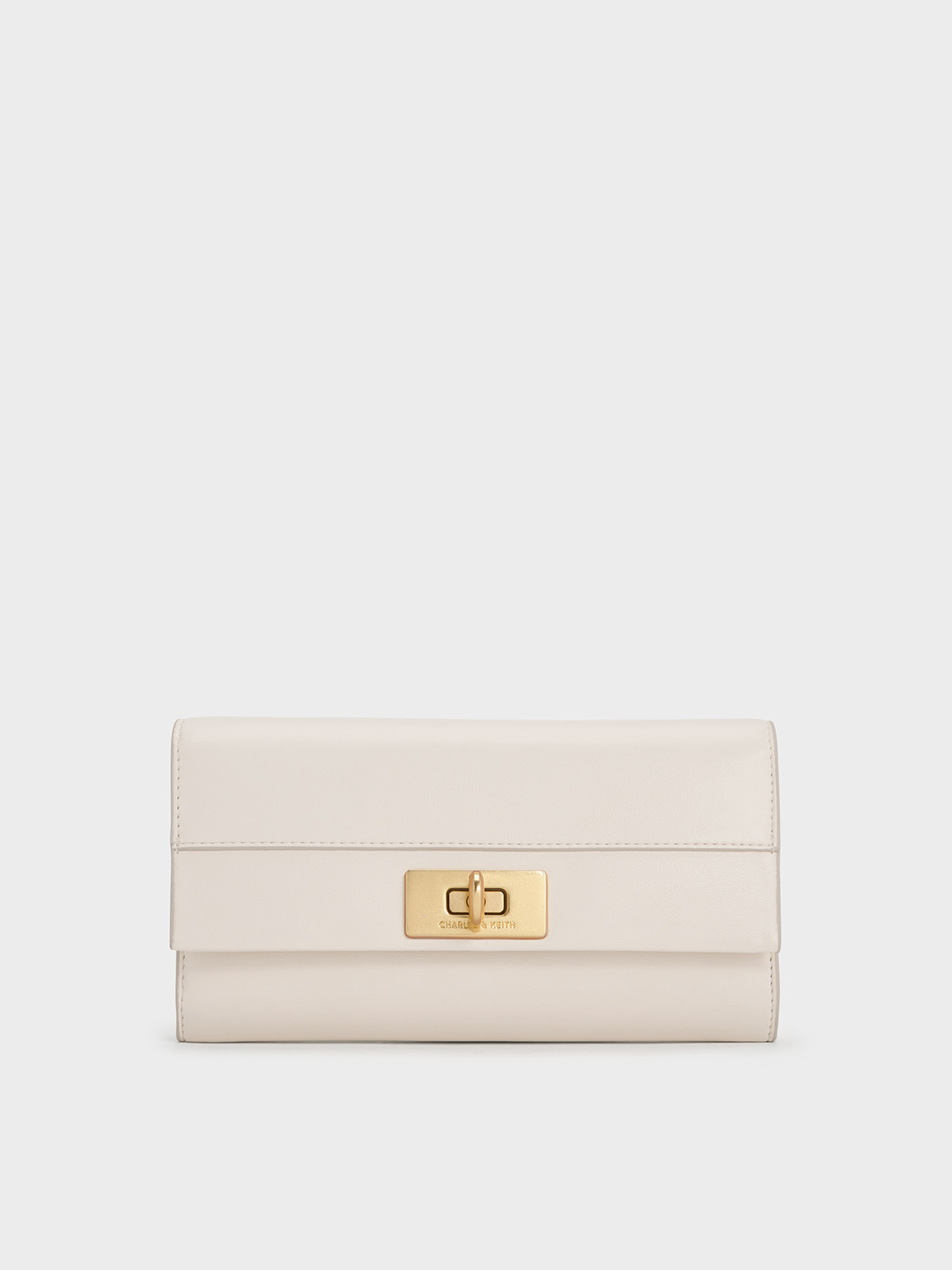Charles & Keith - Lennie Chain-handle Wallet In Cream