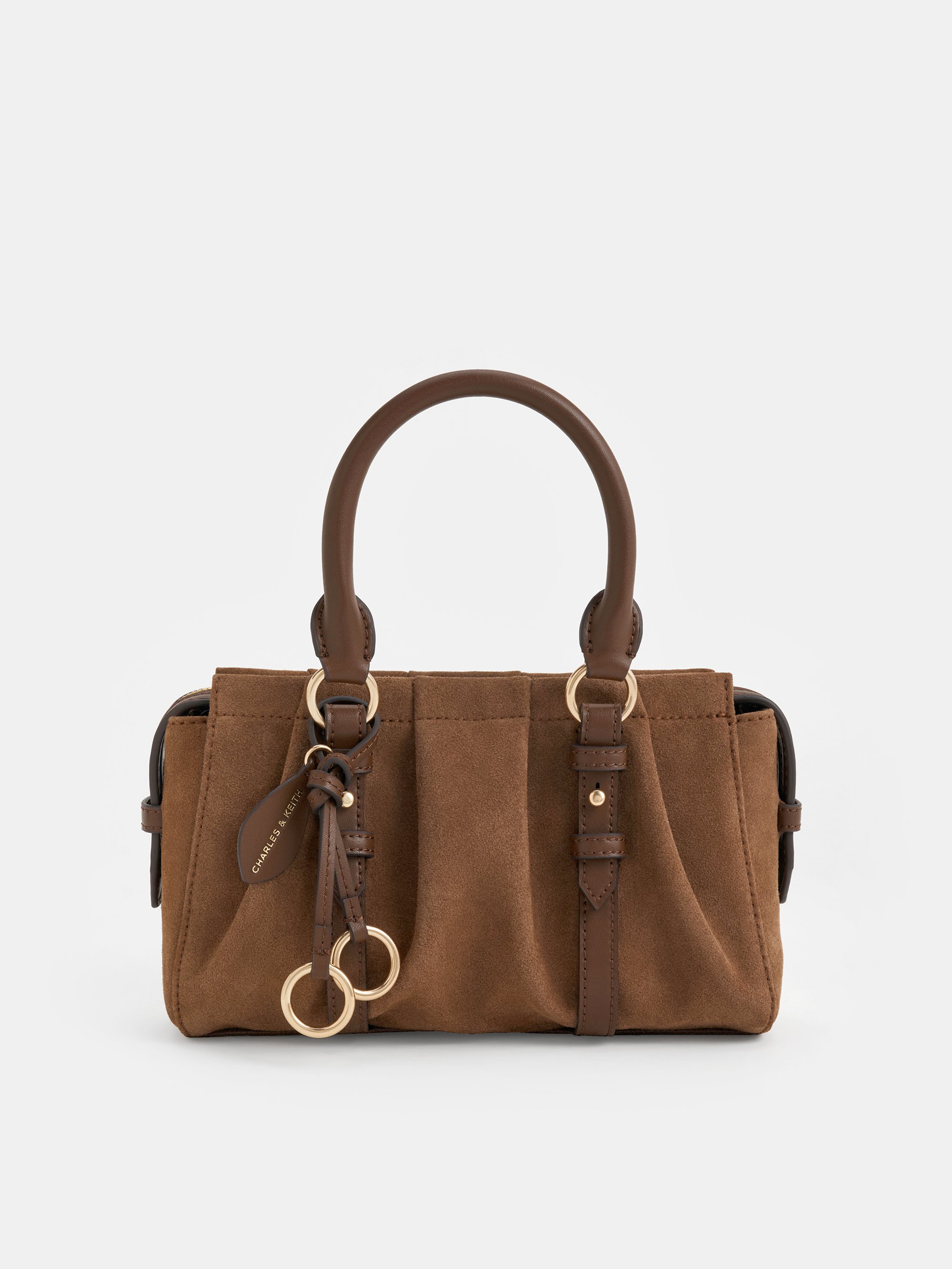 Mocha Brown Britton Top Handle Tote Bag - CHARLES & KEITH UK