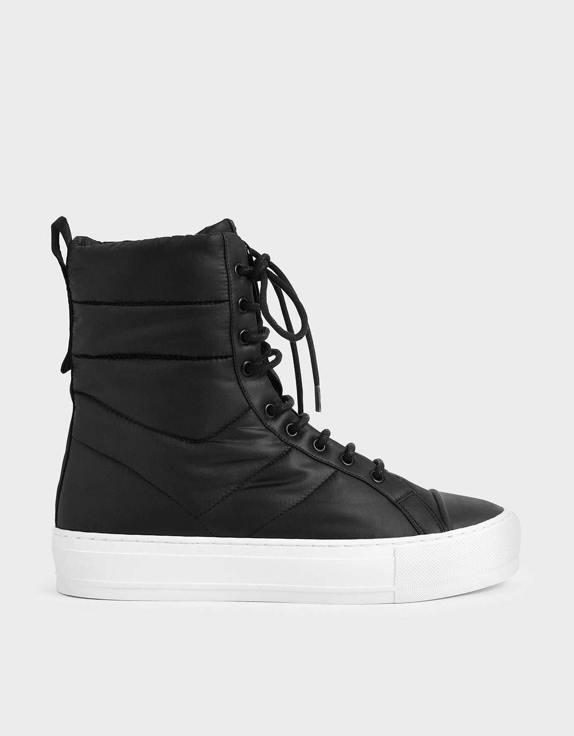 

Quilted High Top Sneakers, Black