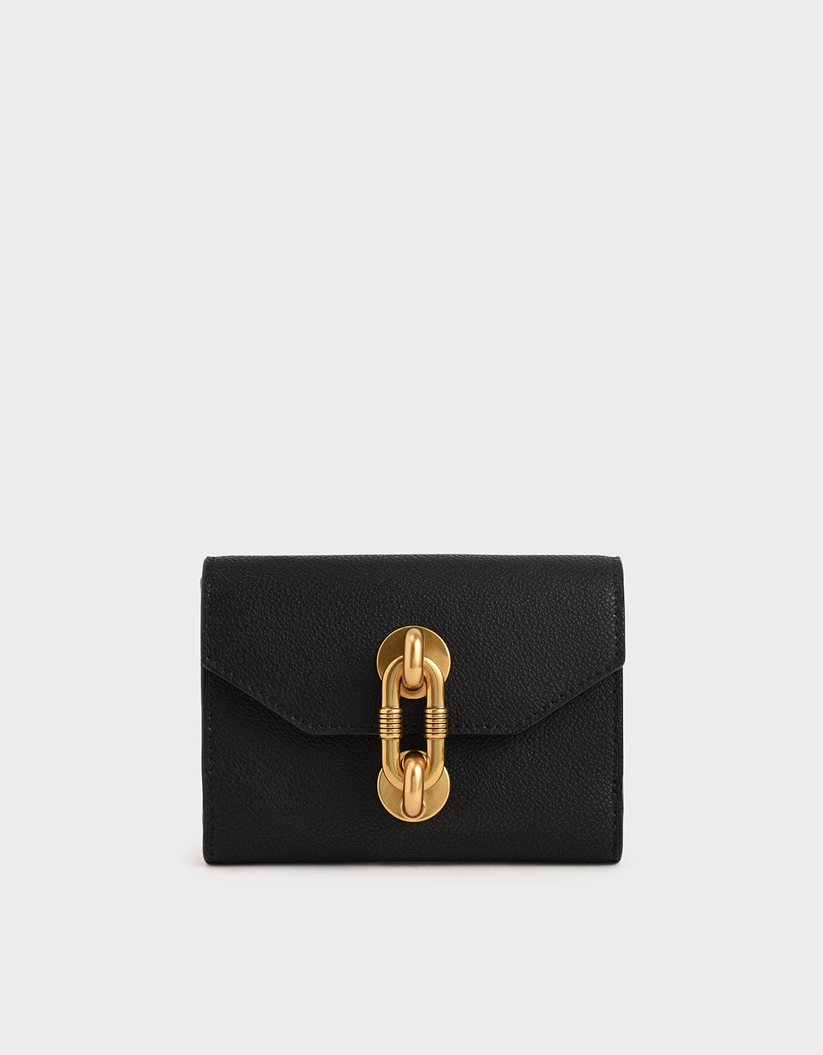 

Chain Link Turn-Lock Mini Wallet, Black