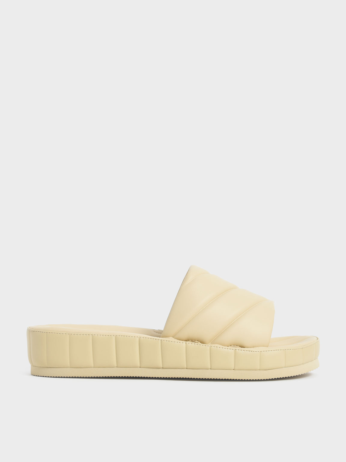 

Puffy Flatform Slide Sandals, Yellow