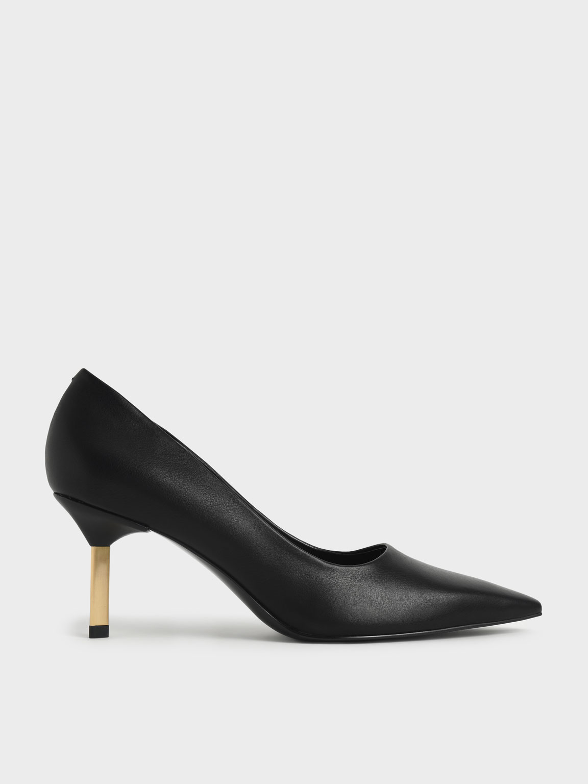

Metallic Stiletto Heel Pumps, Black