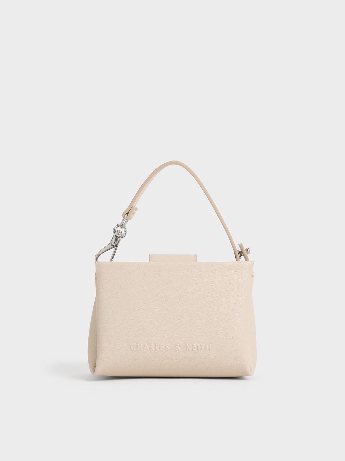 Charles & Keith - Bosie Top Handle Pouch In Oat
