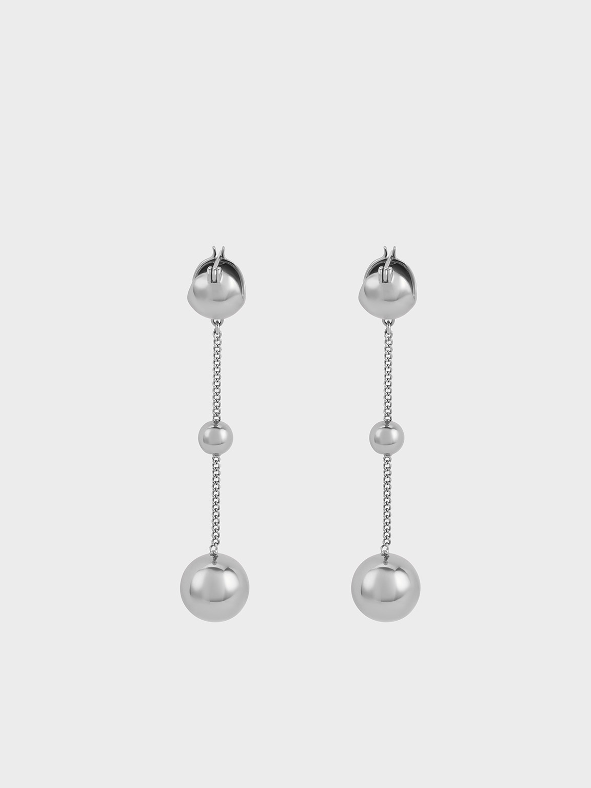Metallic Sphere Crystal-Embellished Drop Earrings