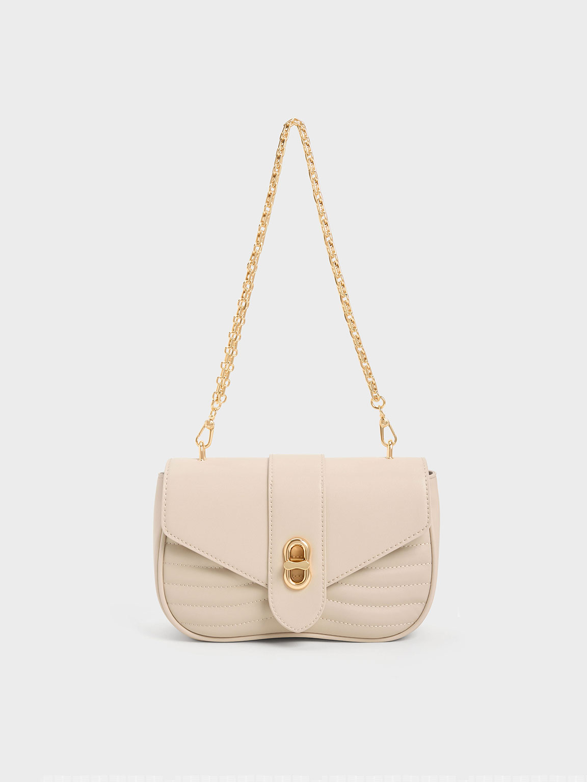 Oat Aubrielle Panelled Crossbody Bag - CHARLES & KEITH UK