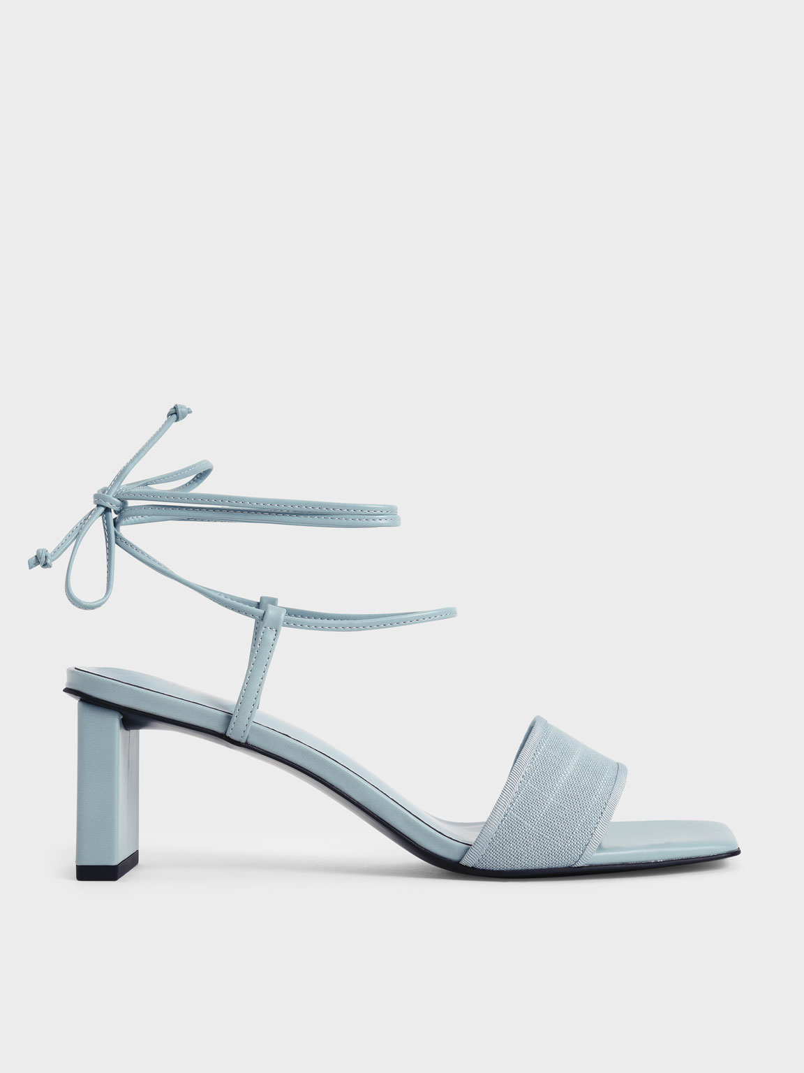 

Linen Tie-Around Sandals, Light blue
