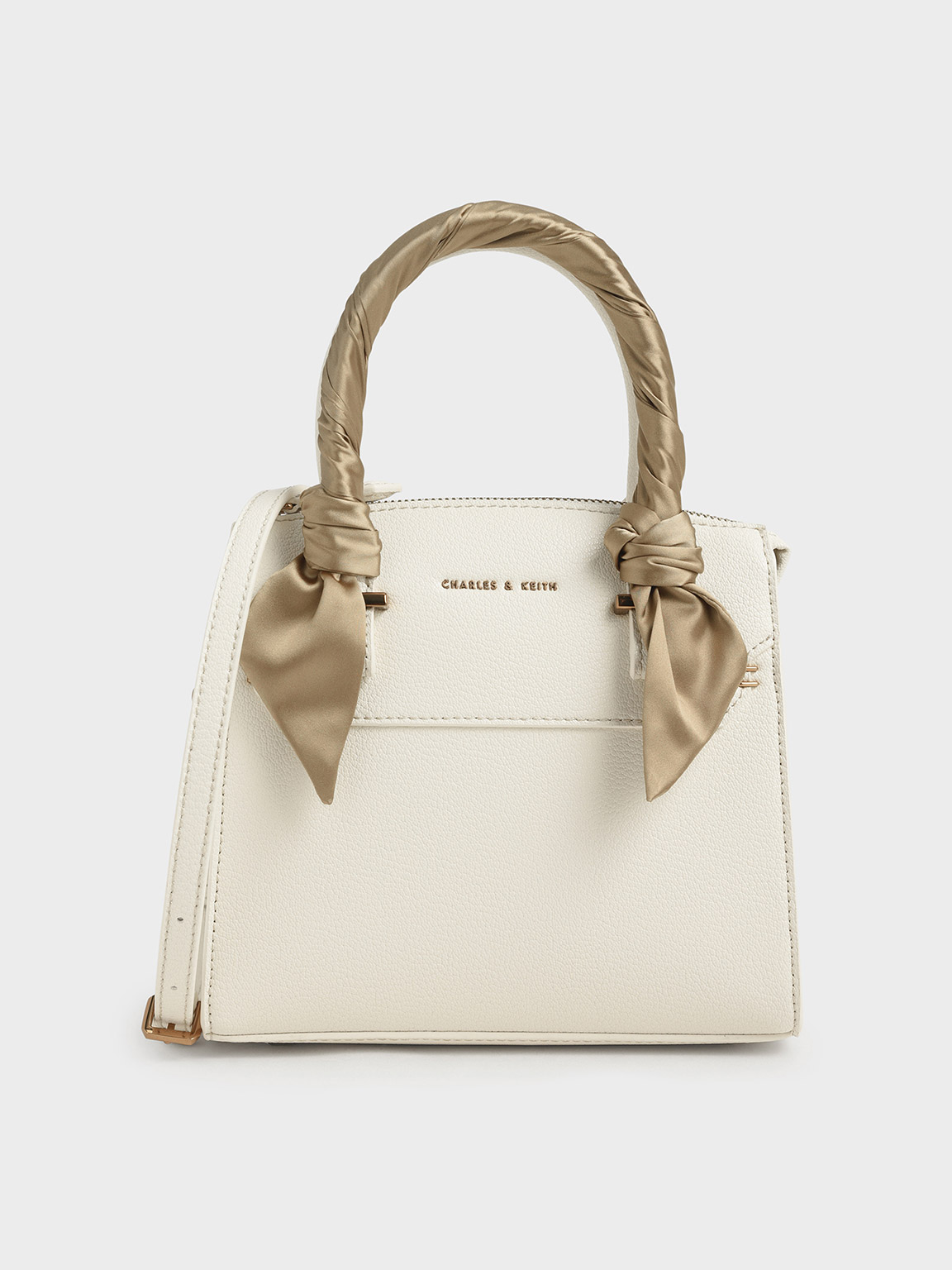 Charles and keith satin scarf top handle 2025 bag