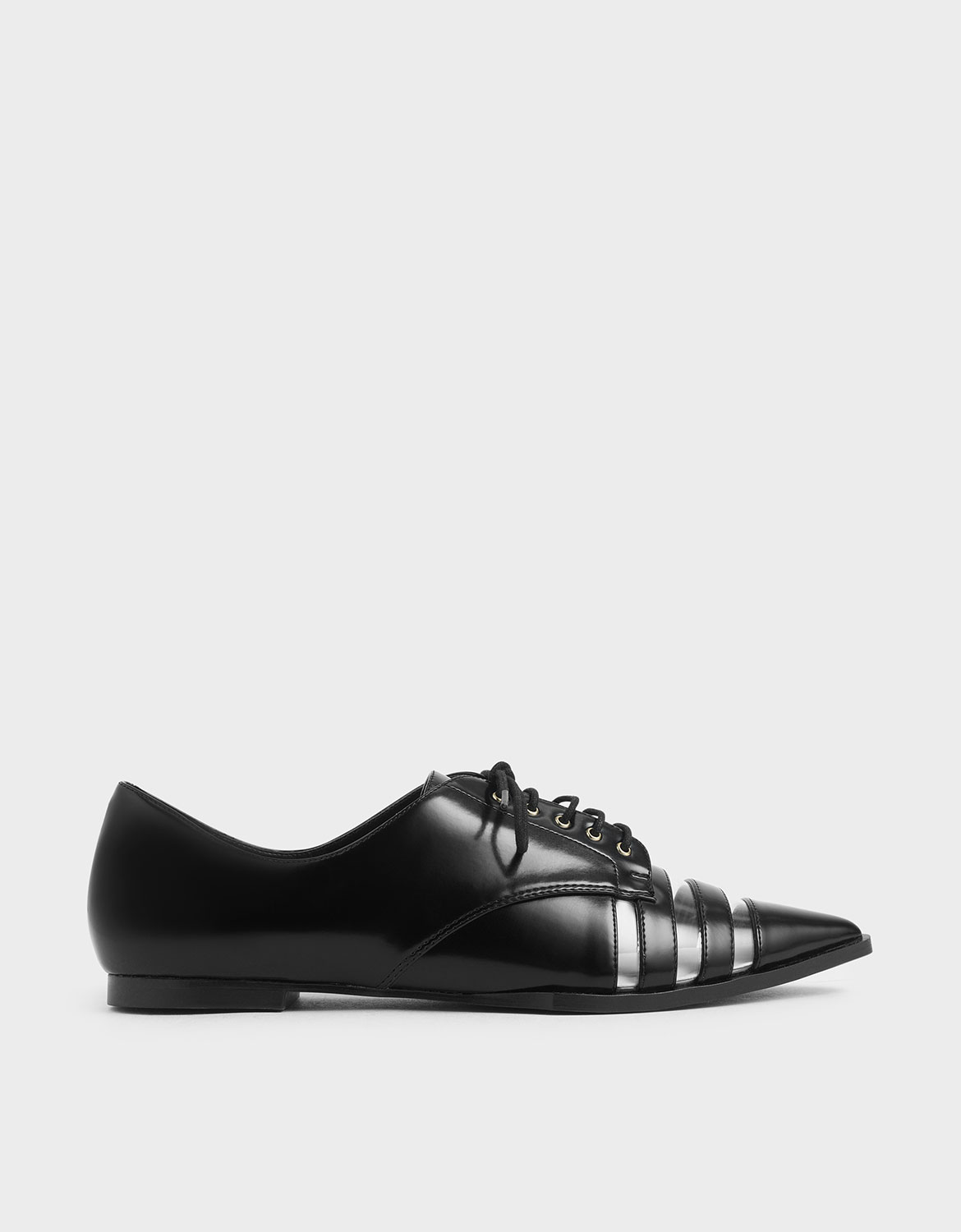 

See-Through Oxford Shoes, Black