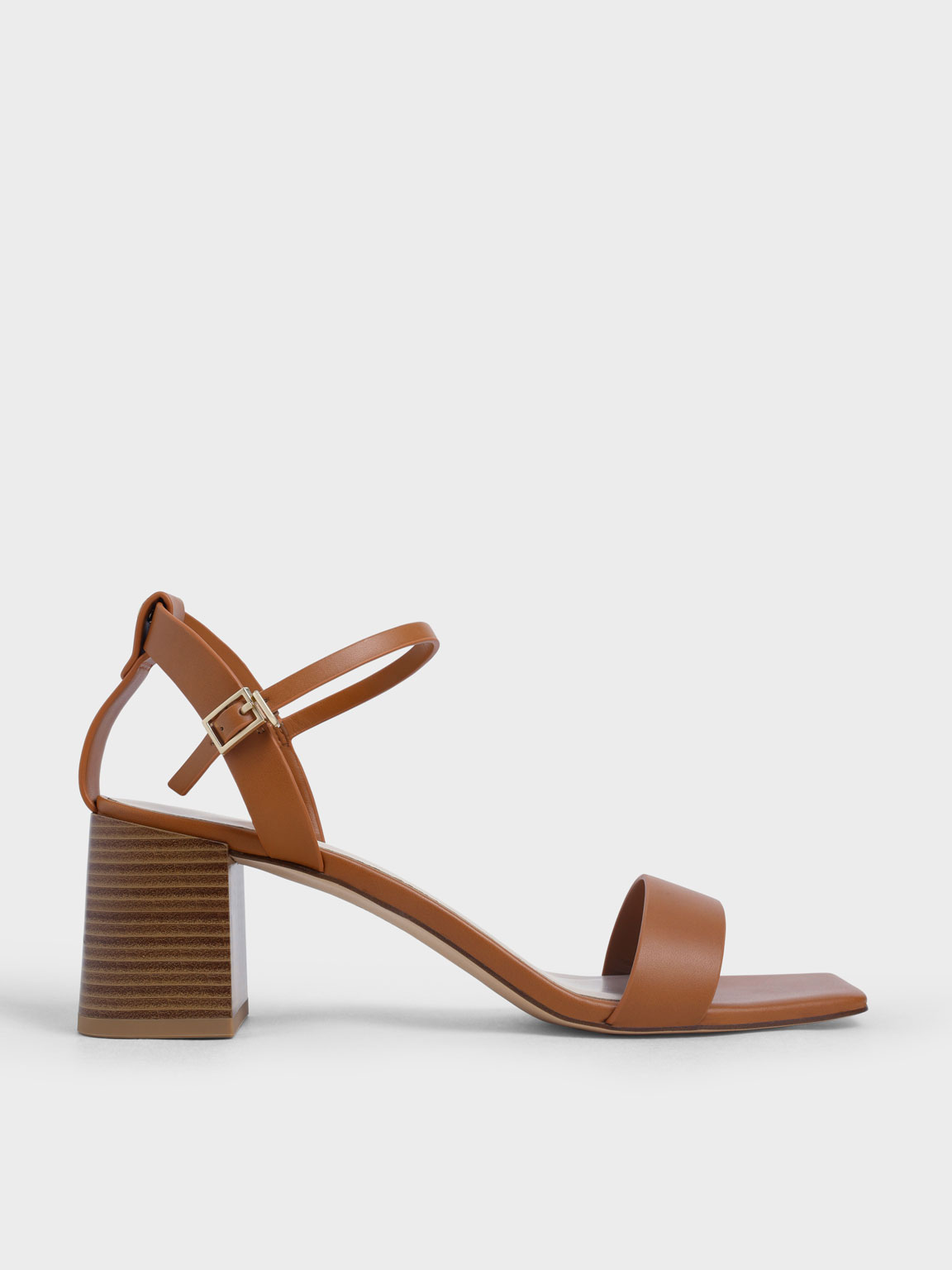 Ankle Strap Stacked Heel Sandals