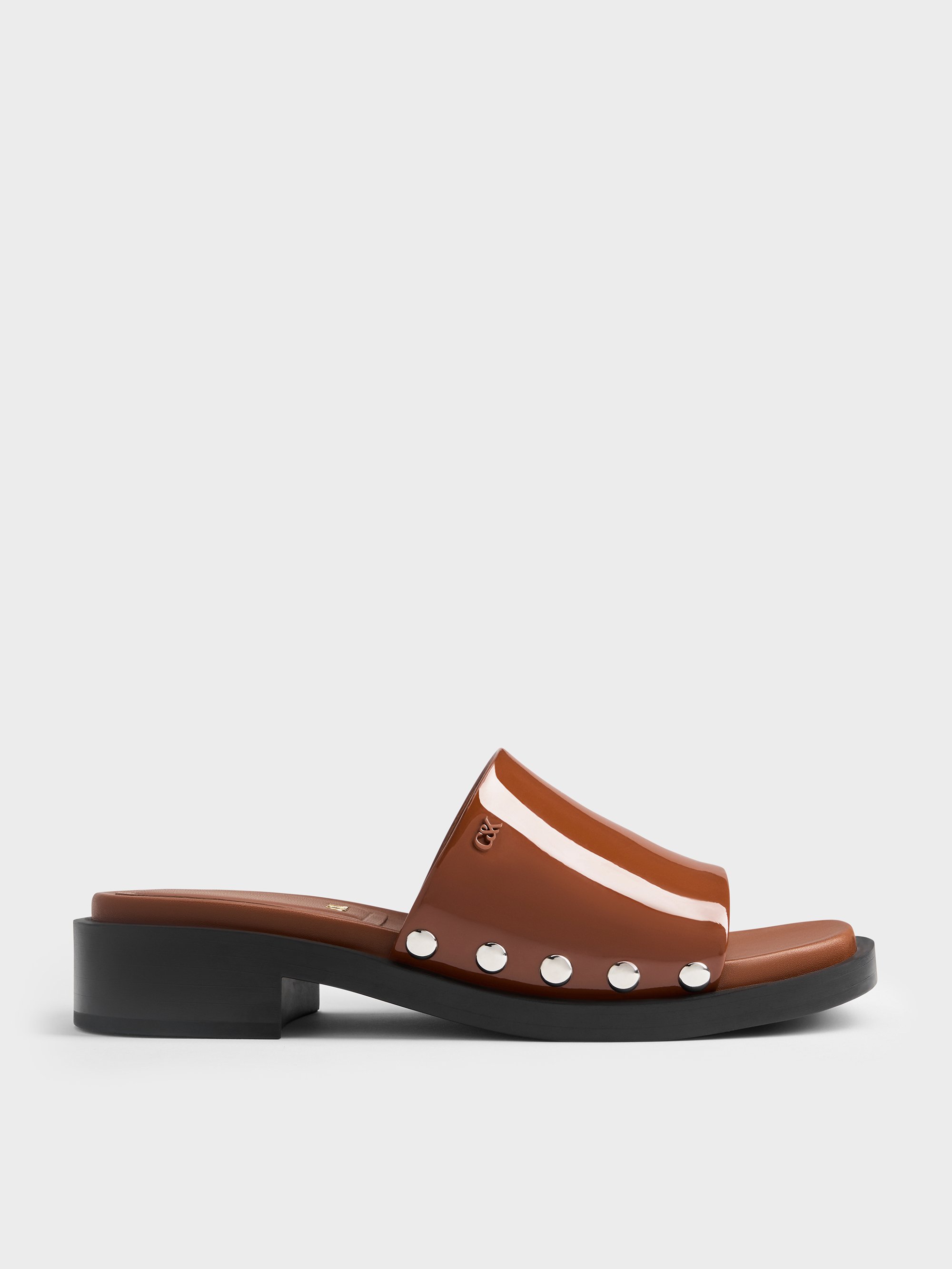 Charles & Keith - Patent Leather Studded Sandals