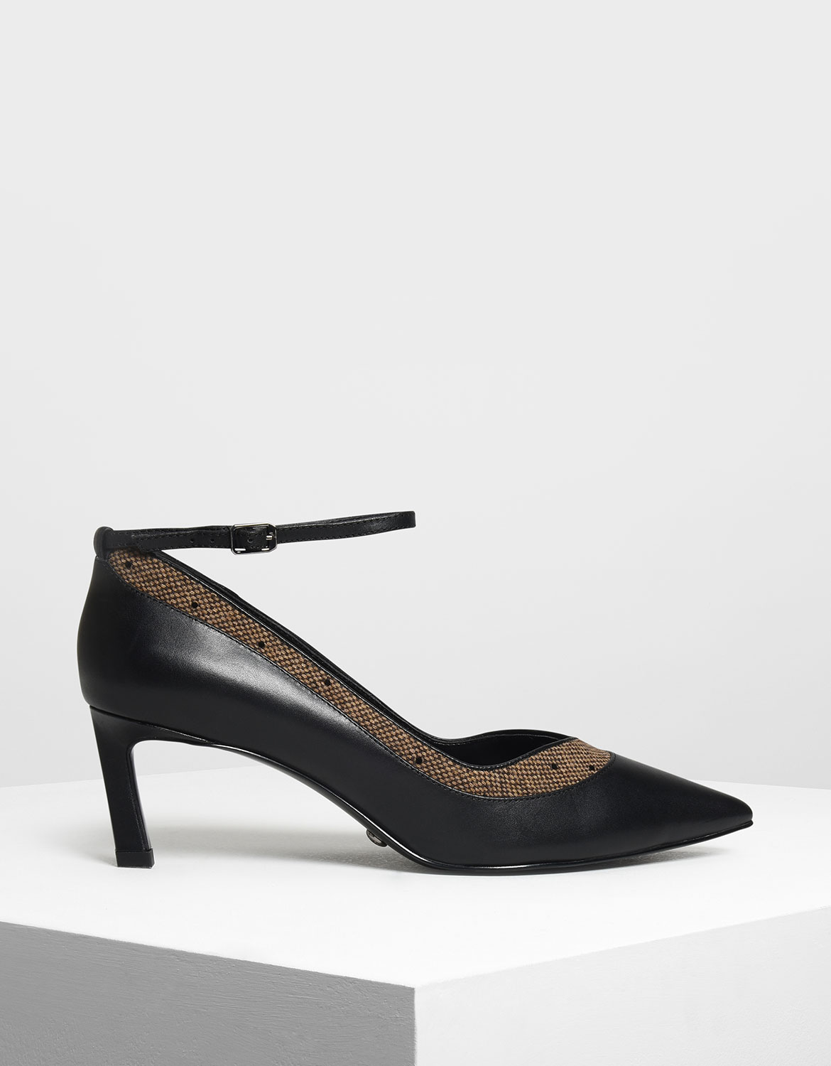 

Contrast Panelling Leather Pumps, Multi