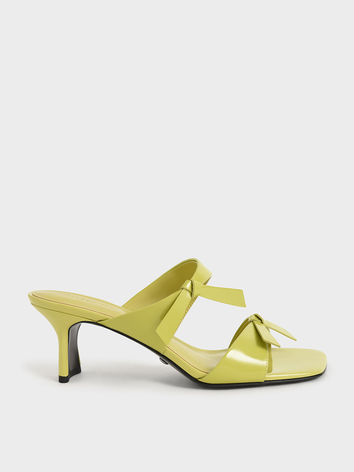 

Patent Leather Bow-Tie Blade Heel Mules