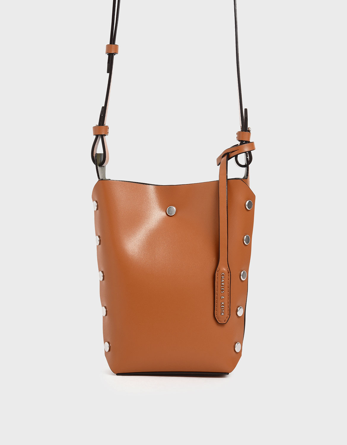 

Mini Reversible Studded Crossbody Bag, Tan