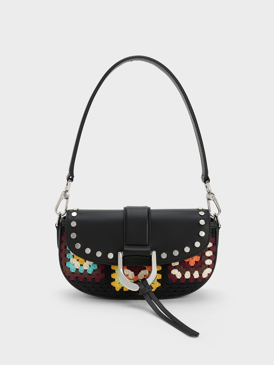 Gabine Floral Crochet Leather Shoulder Bag