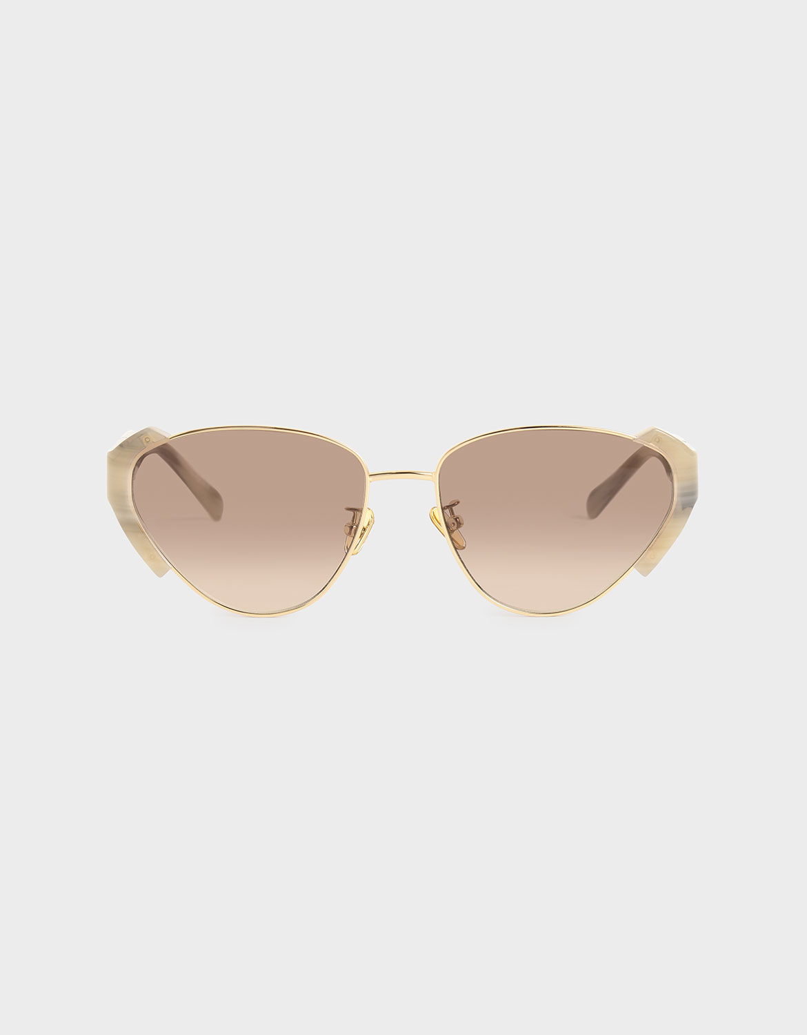 

Acetate Striped Cat-Eye Sunglasses
