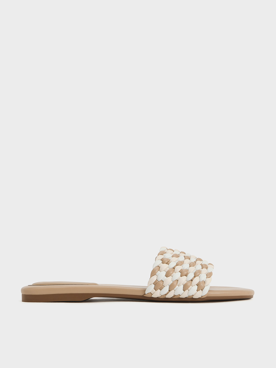 Charles & Keith Woven Open-toe Slides In Multi