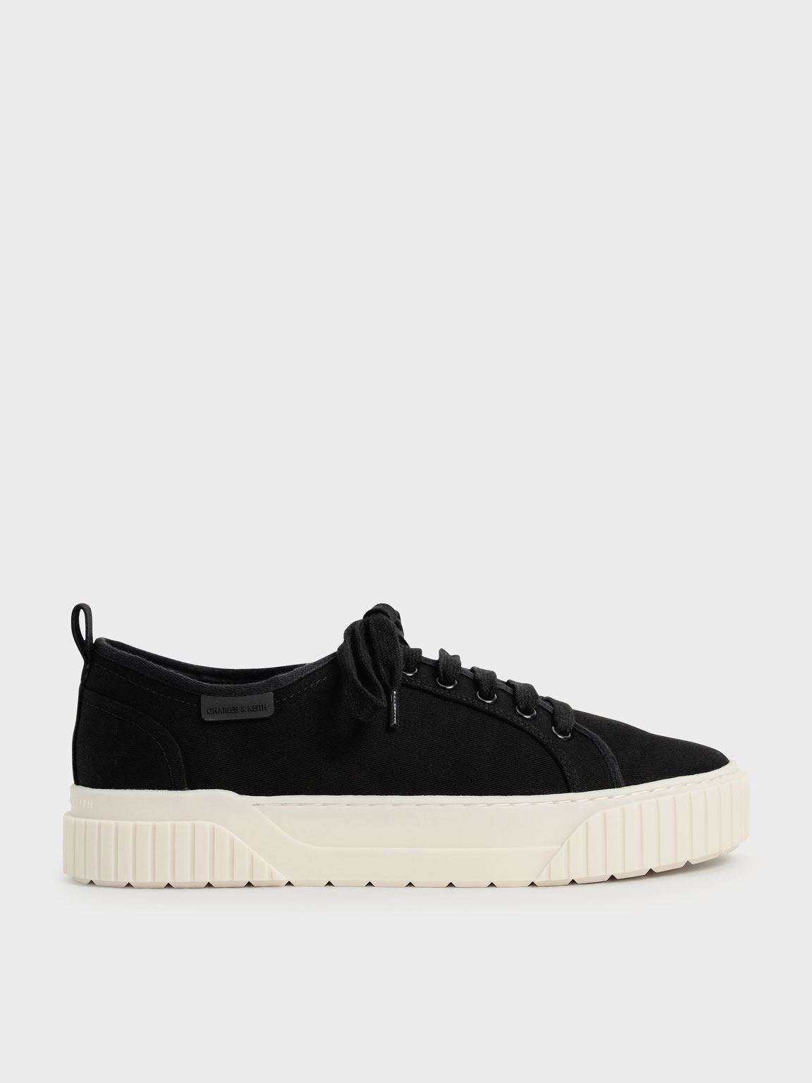 

Cotton Low-Top Sneakers, Black