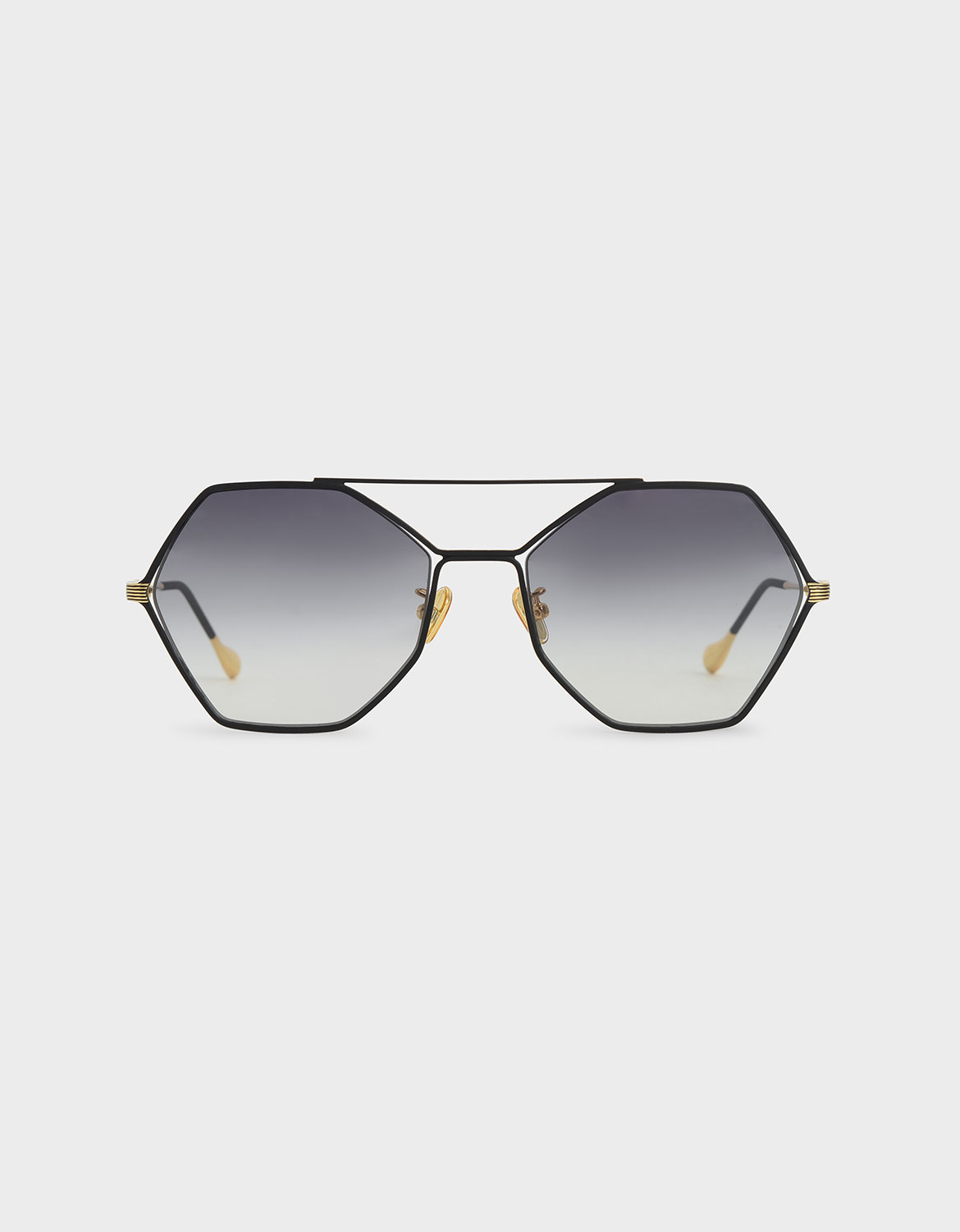 

Gradient Tint Geometric Sunglasses, Black