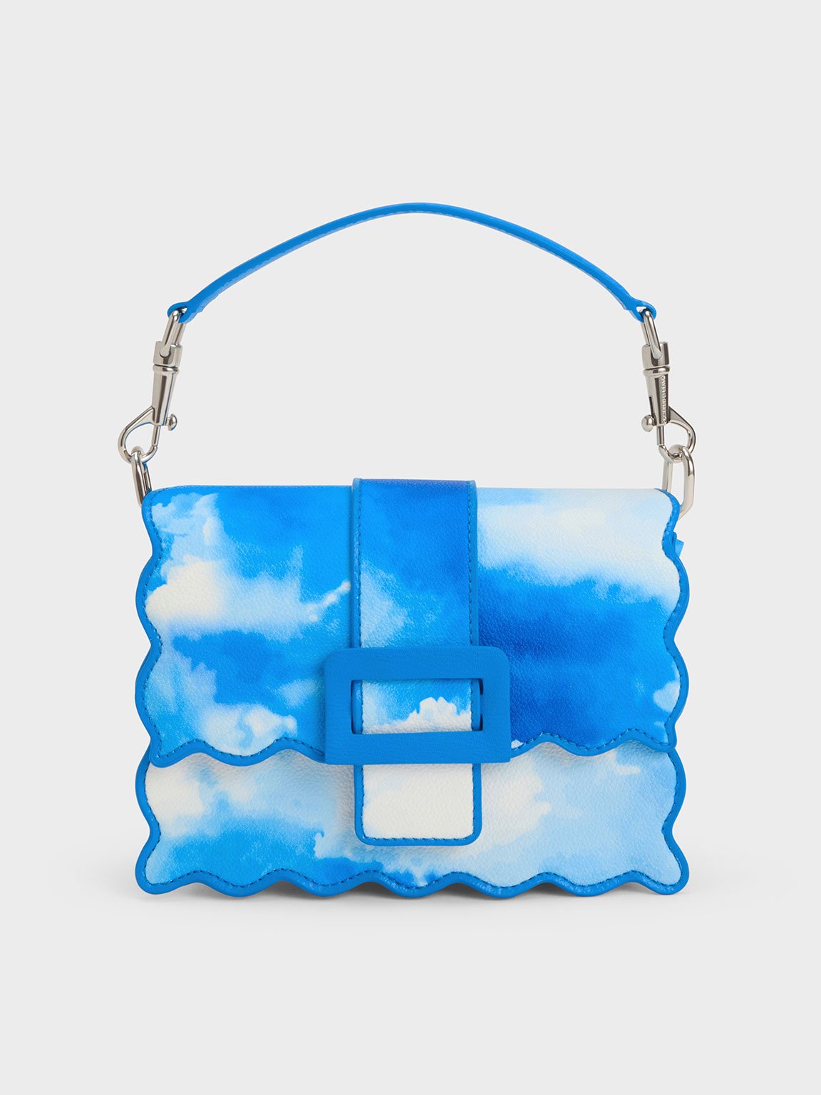 Waverly Cloud-Print Scallop-Trim Bag