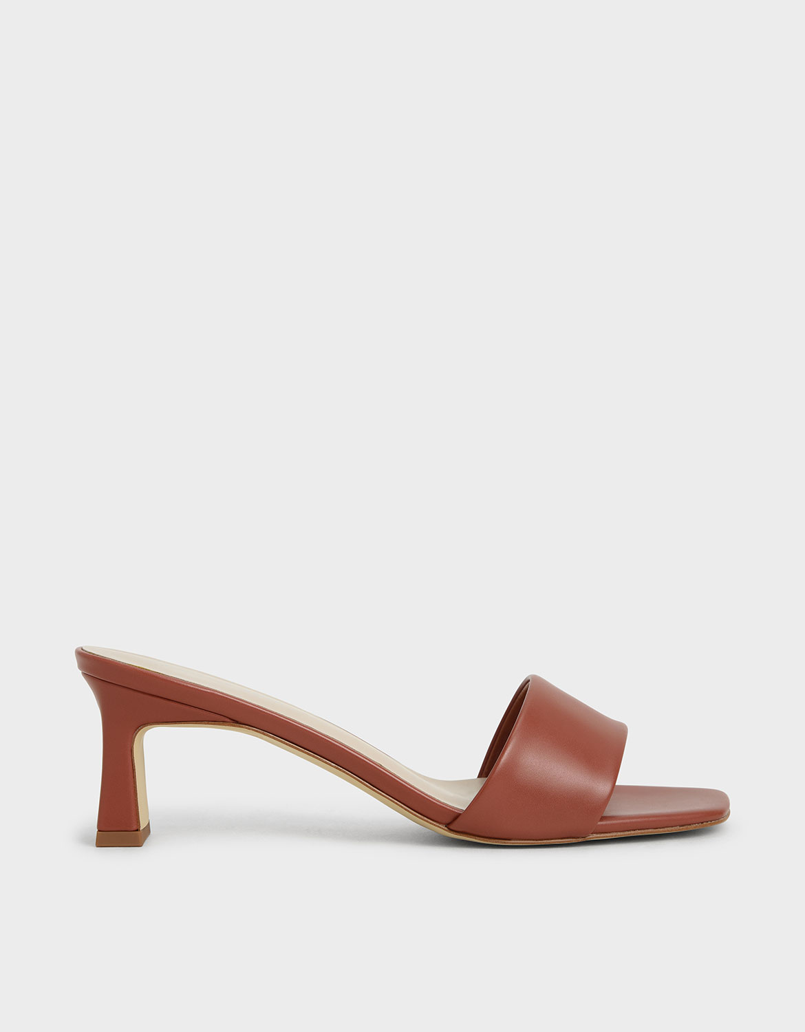 

Open Square Toe Mules, Brick
