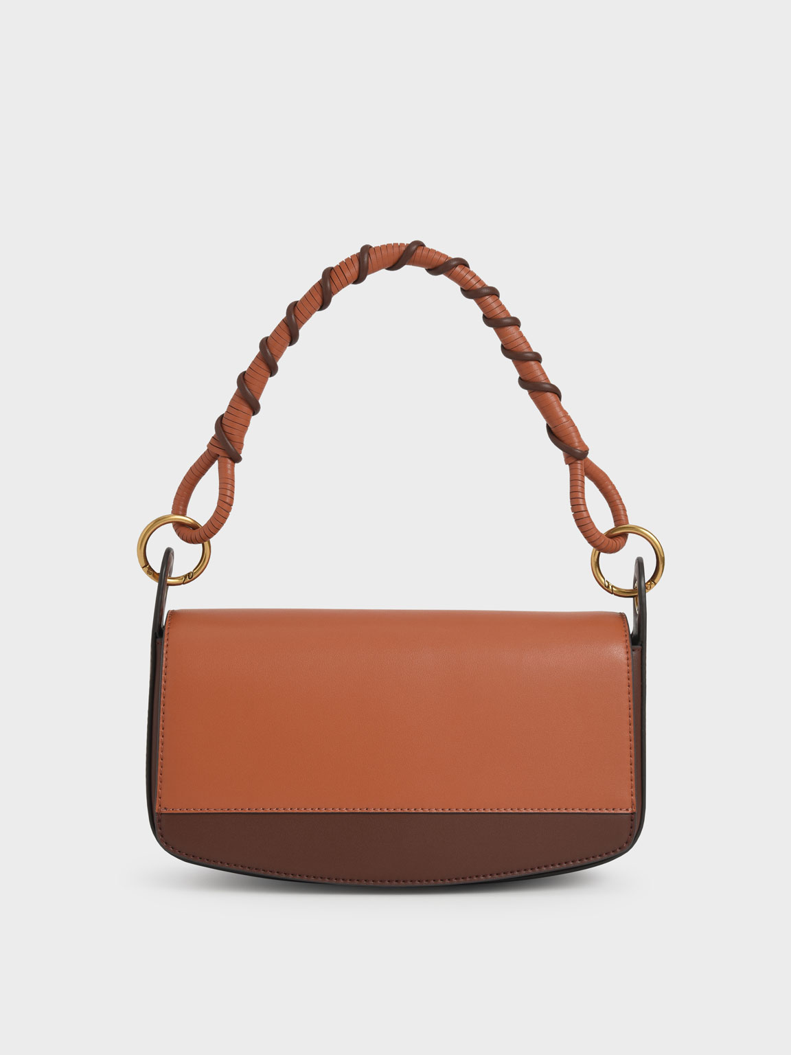 

Coiled Top Handle Shoulder Bag, Cognac