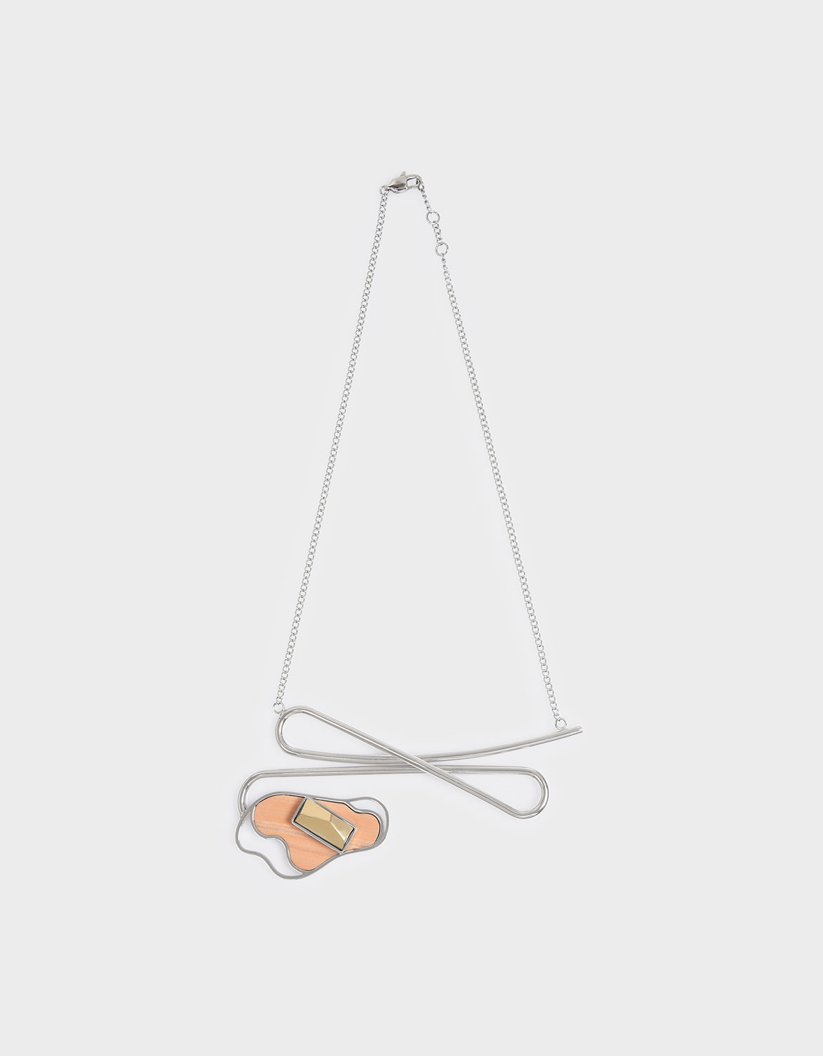 

Wood Jasper Stone Necklace, Silver