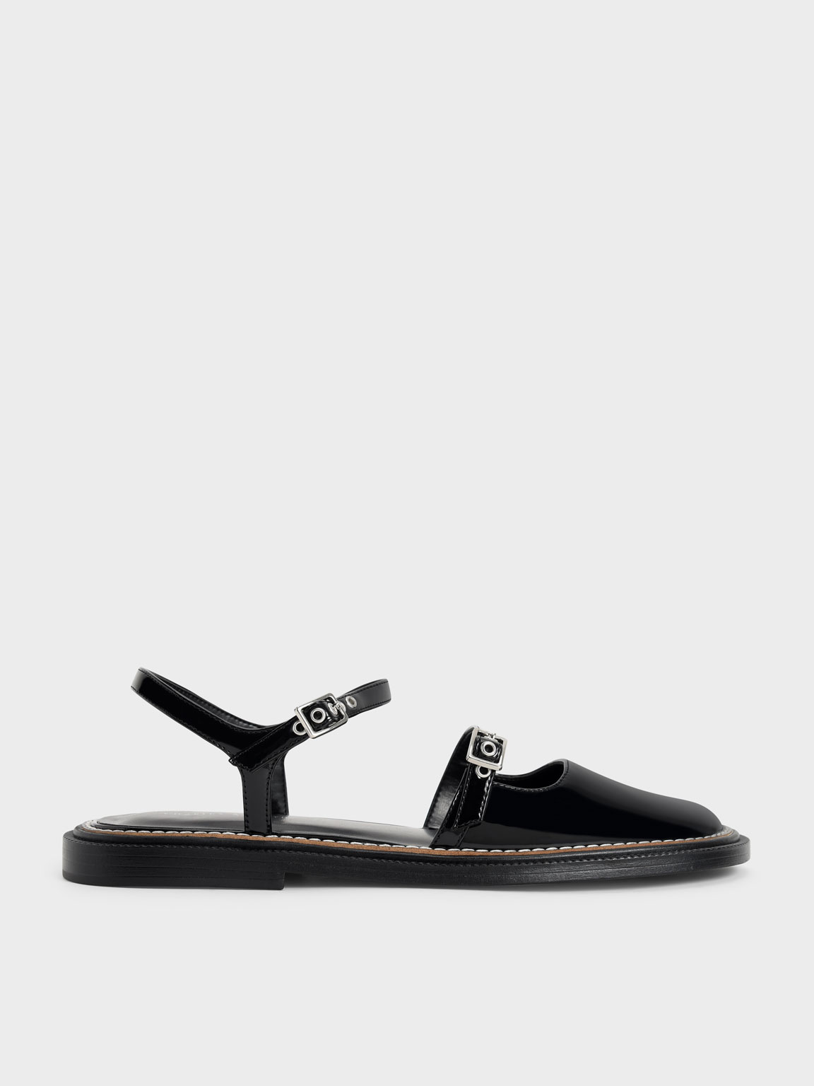 

Patent Mary Jane Flats, Black