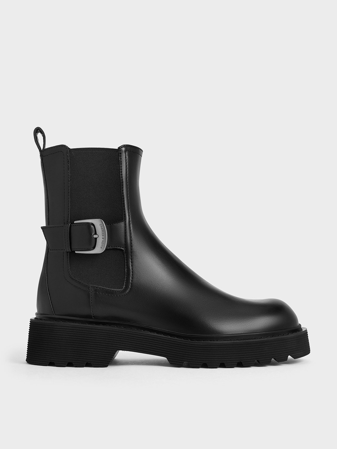 Charles & Keith - Side-Buckle Ridged-Sole Chelsea Boots Charles & Keith - Side-Buckle Ridged-Sole Chelsea Boots