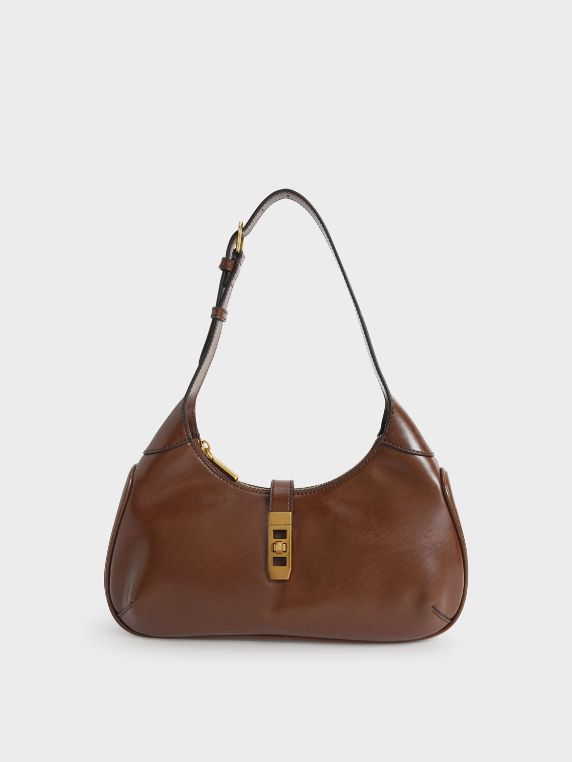 

Metallic Accent Hobo Bag, Cognac