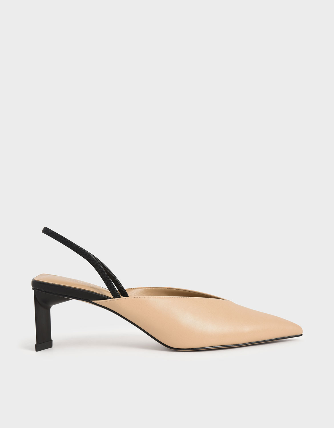 

Blade Heel Slingback Court Shoes, Nude