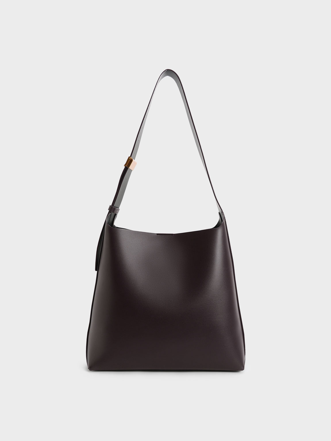 

Single Handle Large Hobo Bag, Dark oak