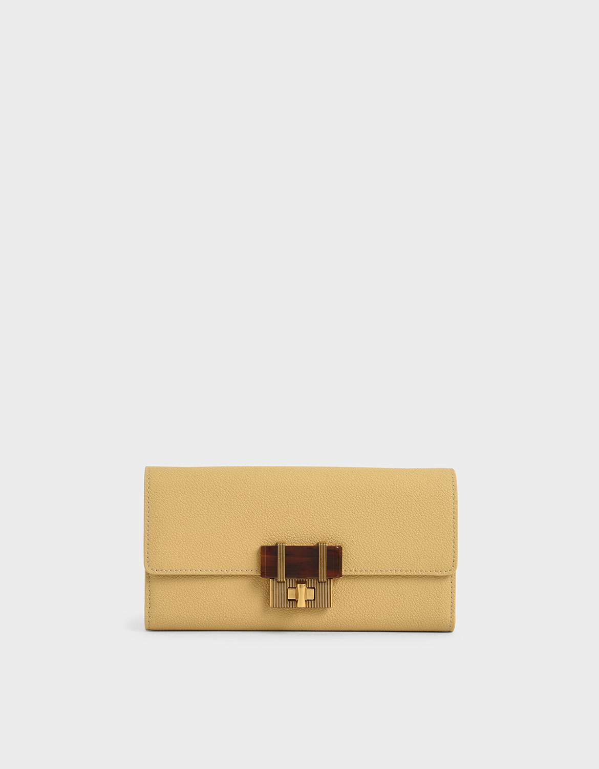 

Stone-Embellished Long Wallet, Yellow