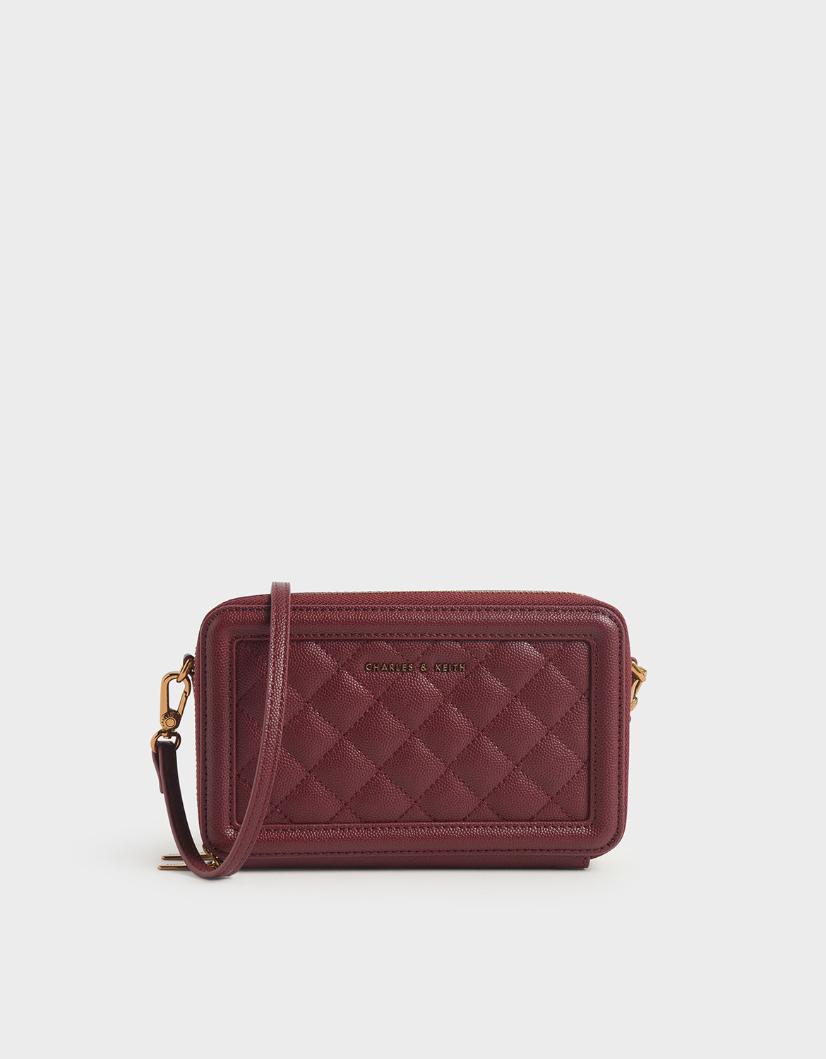 

Quilted Zip Around Long Wallet, Burgundy