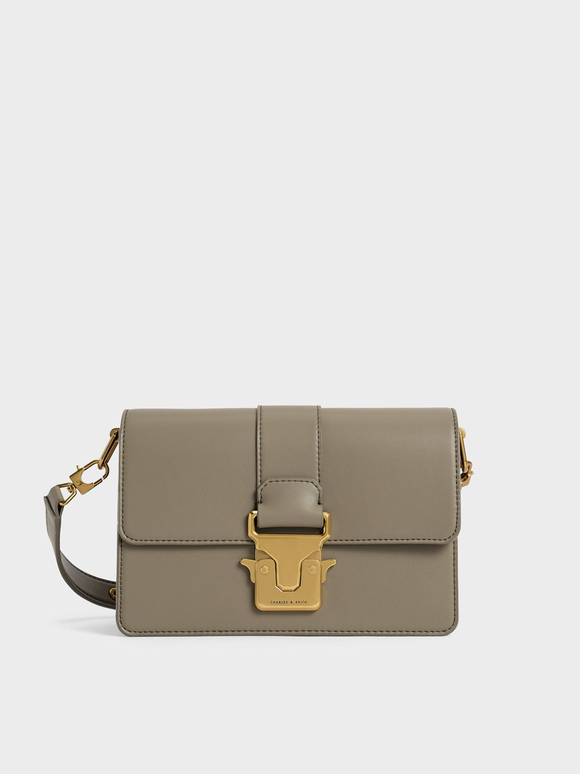 

Metallic Accent Shoulder Bag, Taupe