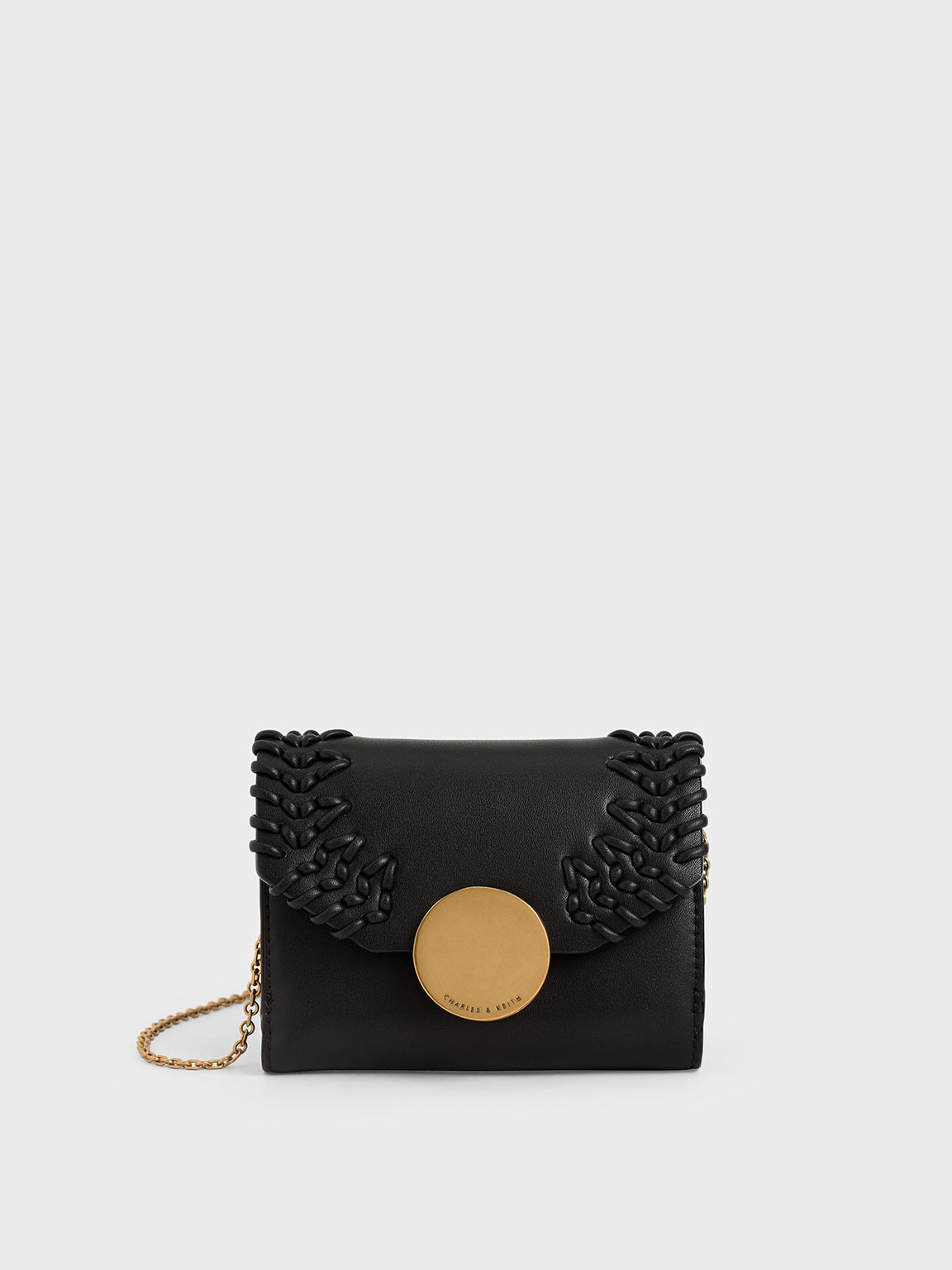 

Stitch-Trim Short Wallet, Black