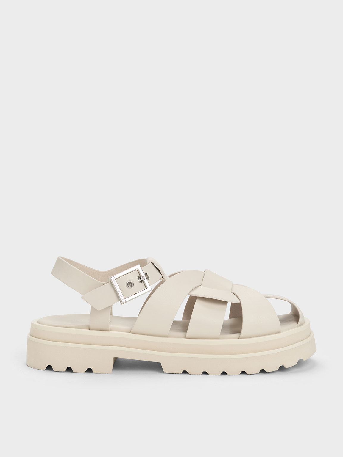 Charles & Keith Nell Gladiator Sandals In Chalk