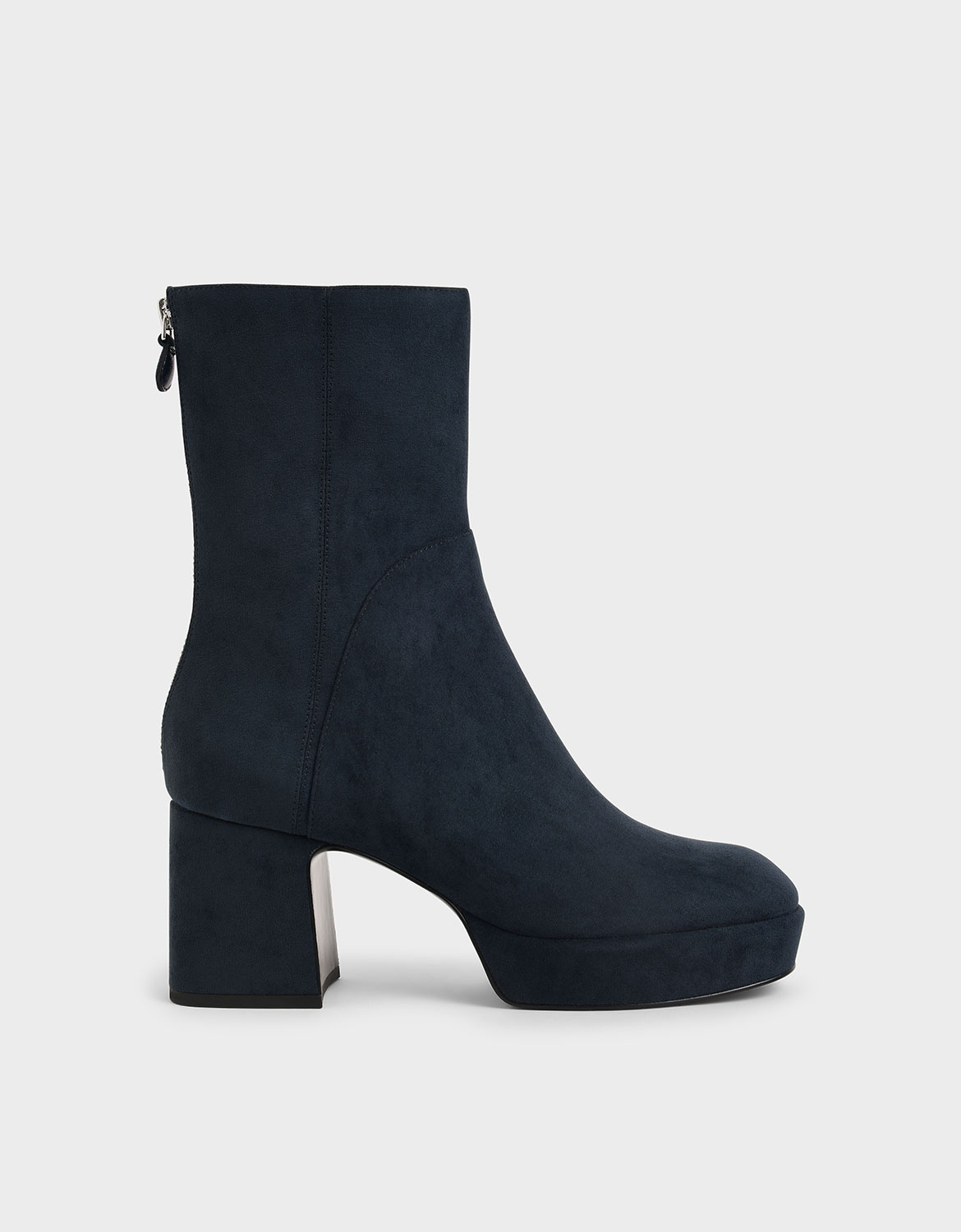 

Textured Platform Ankle Boots, Dark blue
