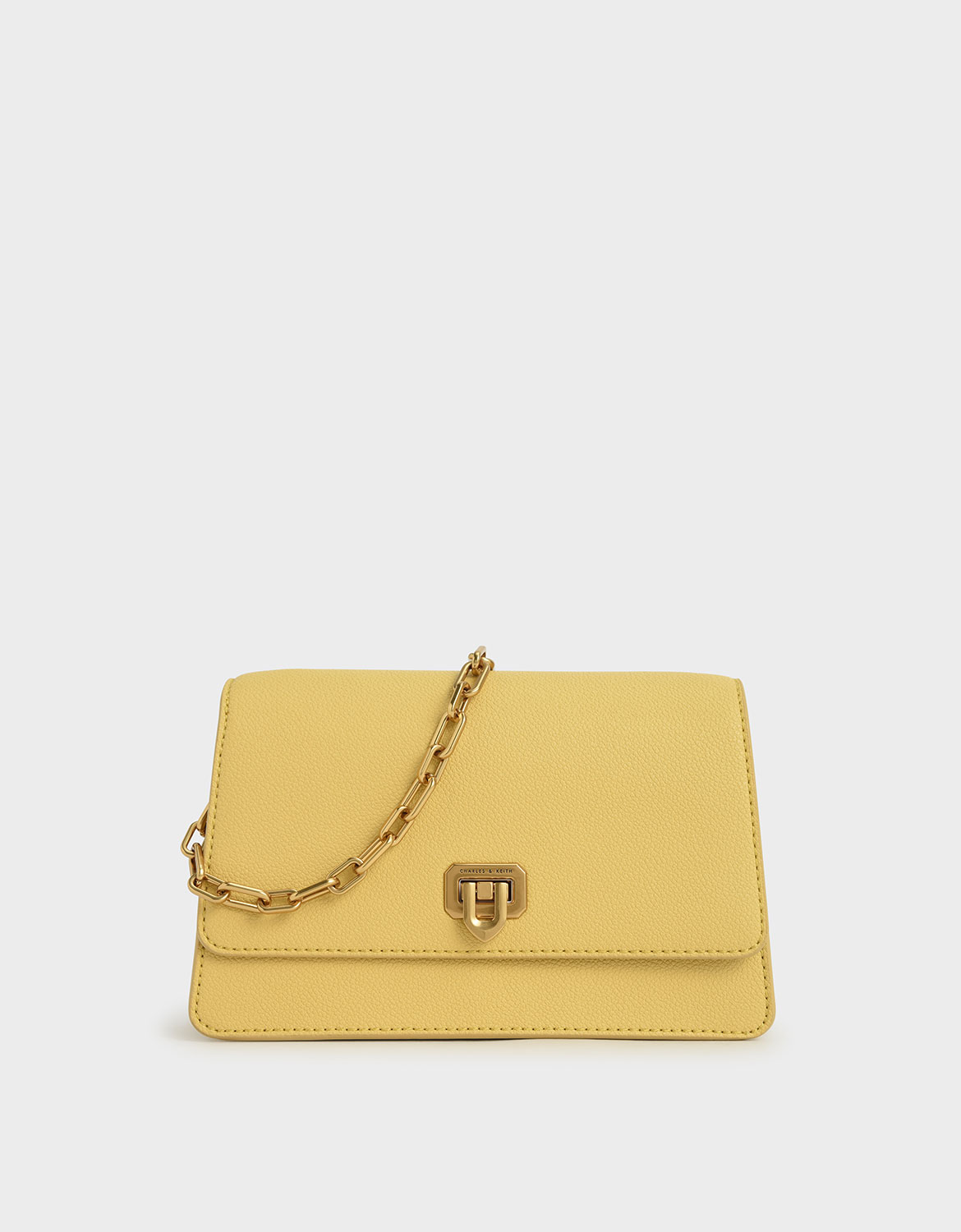 

Double Chain Link Push-Lock Bag, Yellow