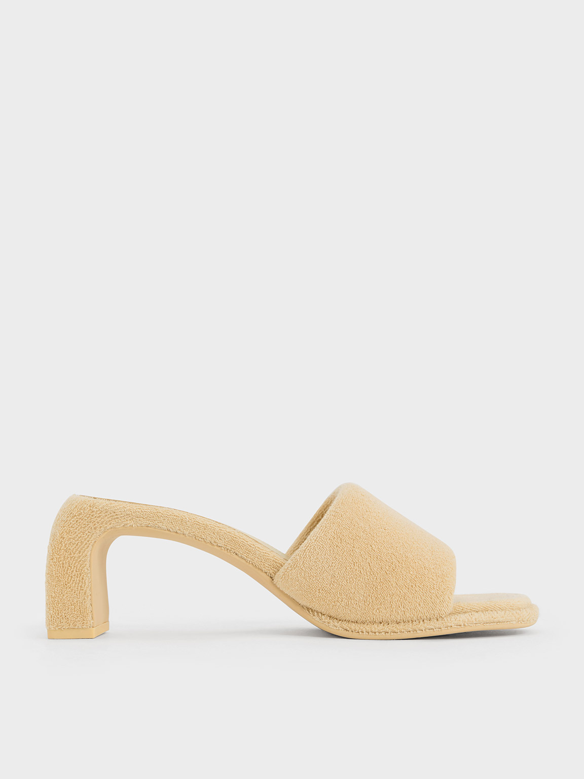 Loey Textured Curved-Heel Mules