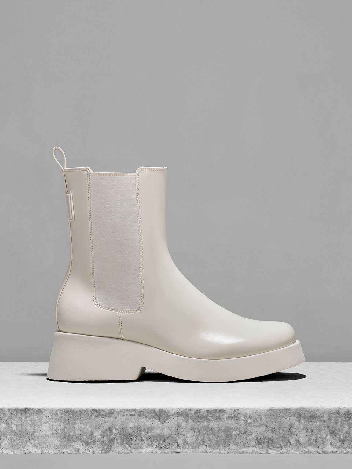 Cream Giselle Chelsea Boots - CHARLES & KEITH UK